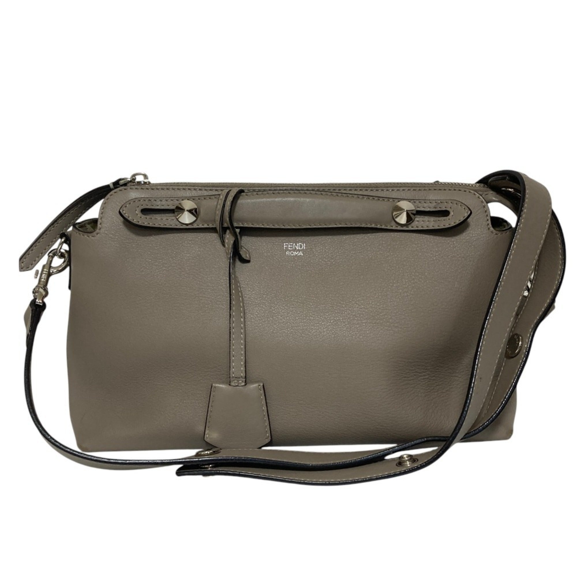 Fendi Grayish Leather Shoulder Bag (Pre-Owned)