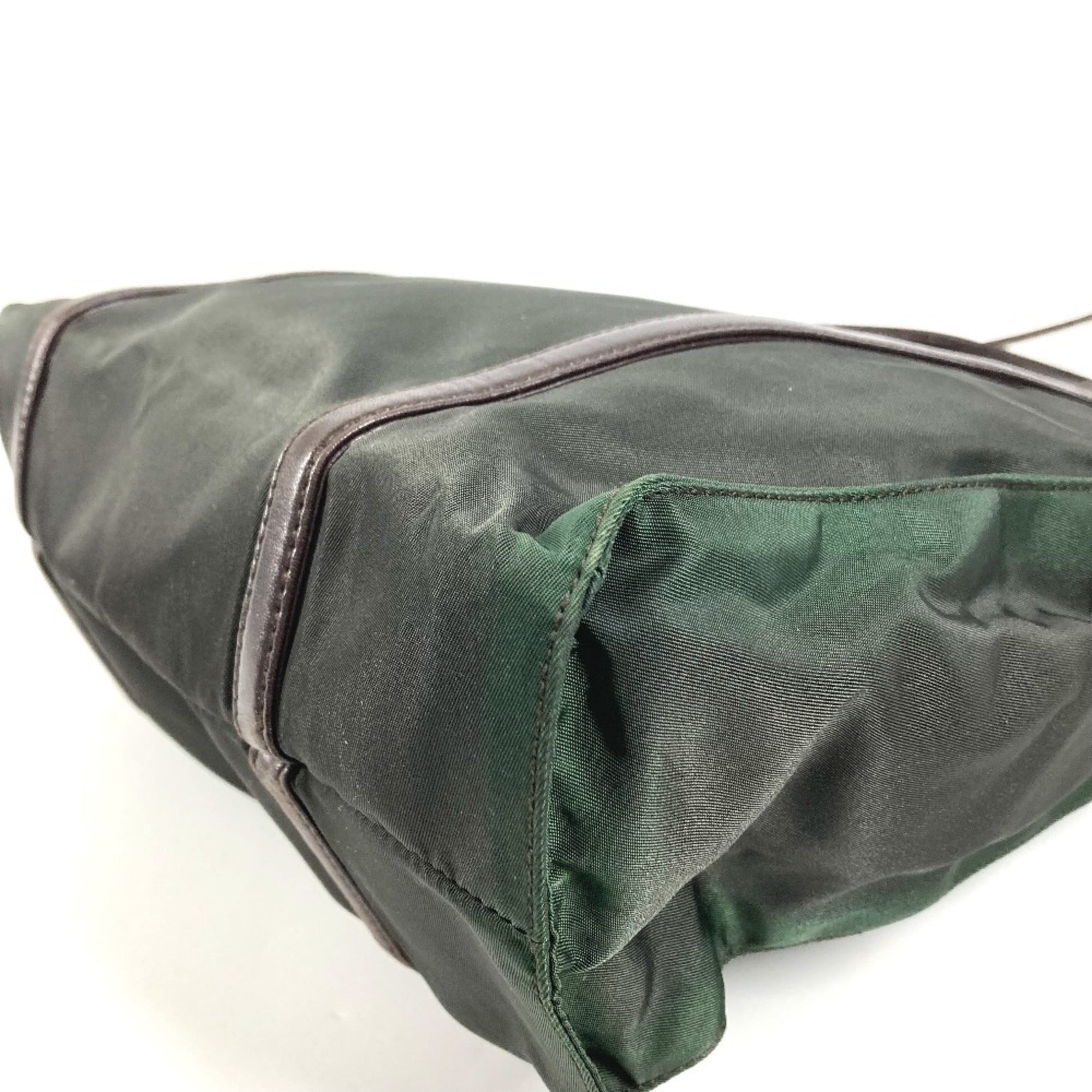 Prada Khaki Nylon Handbag Shoulder Bag Tote Bag (Pre-Owned)