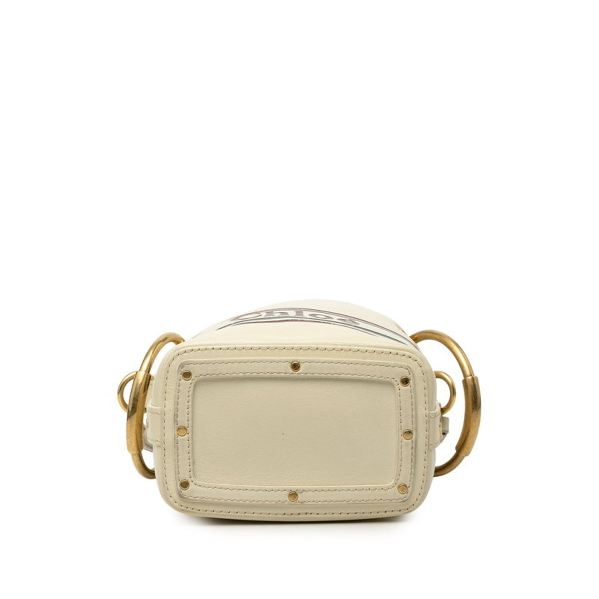 Chloé Beige Gray White Leather Handbag Shoulder Bag (Pre-Owned)