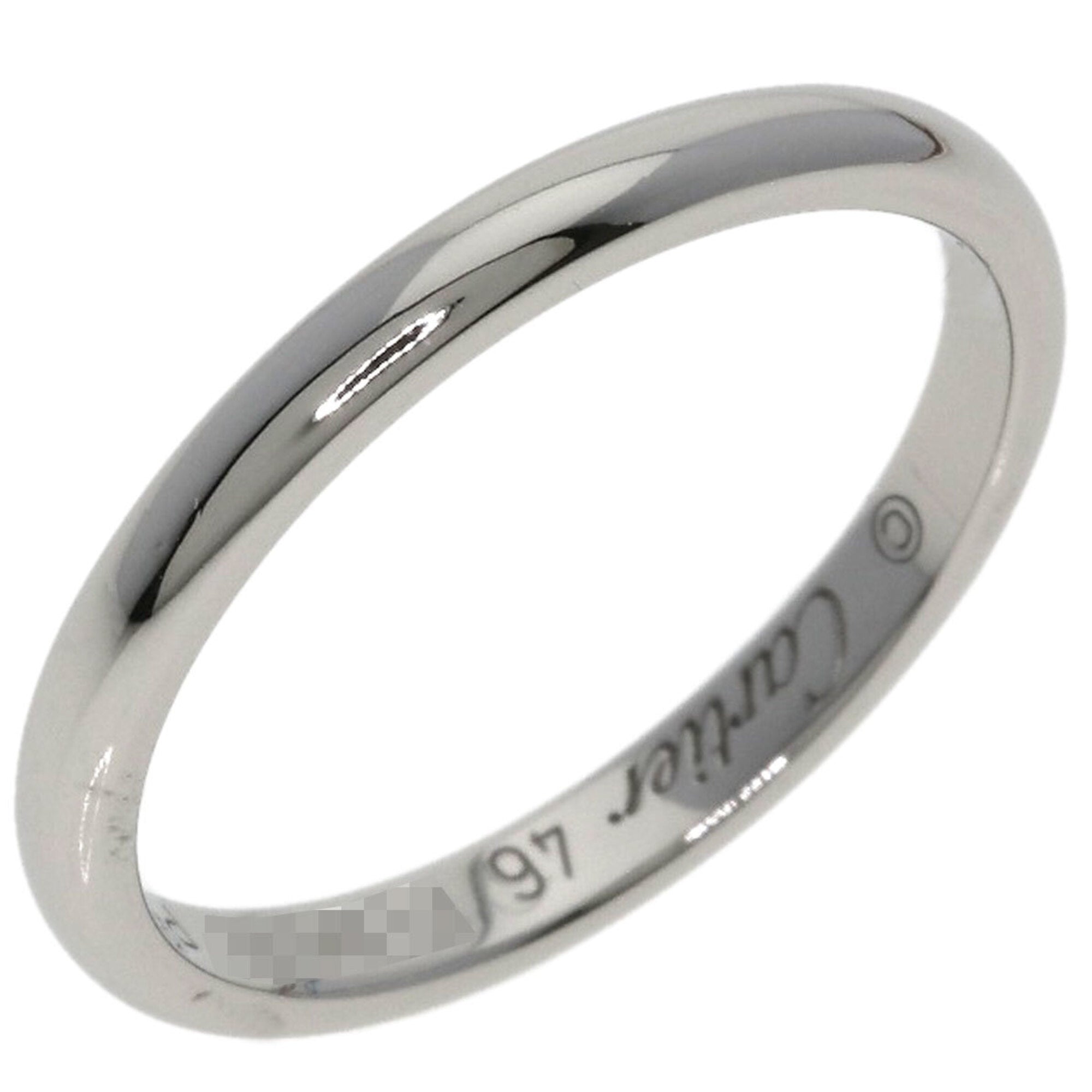 Cartier Silver Platinum 950 Band Ring (Pre-Owned)