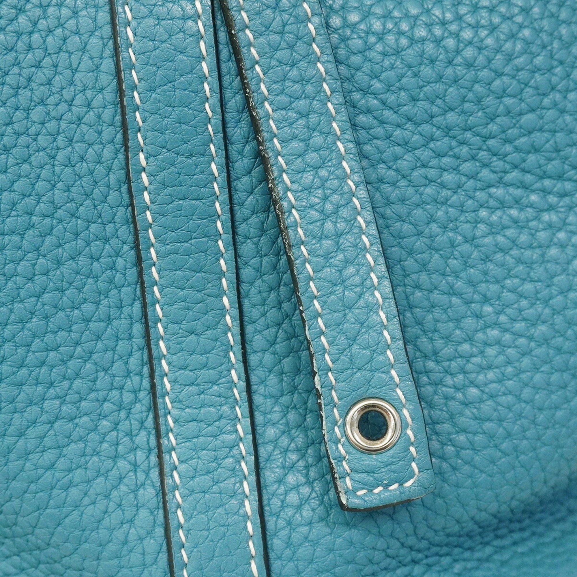 Hermes Blue Jean Taurillon Clemence Leather Handbag (Pre-Owned)