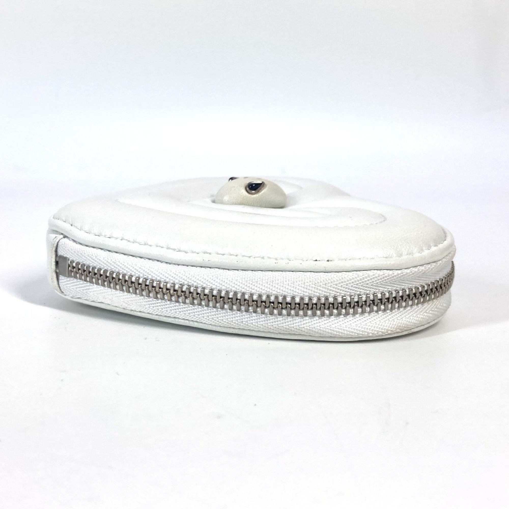 Bvlgari White Leather Coin Purse/Coin Case (Pre-Owned)