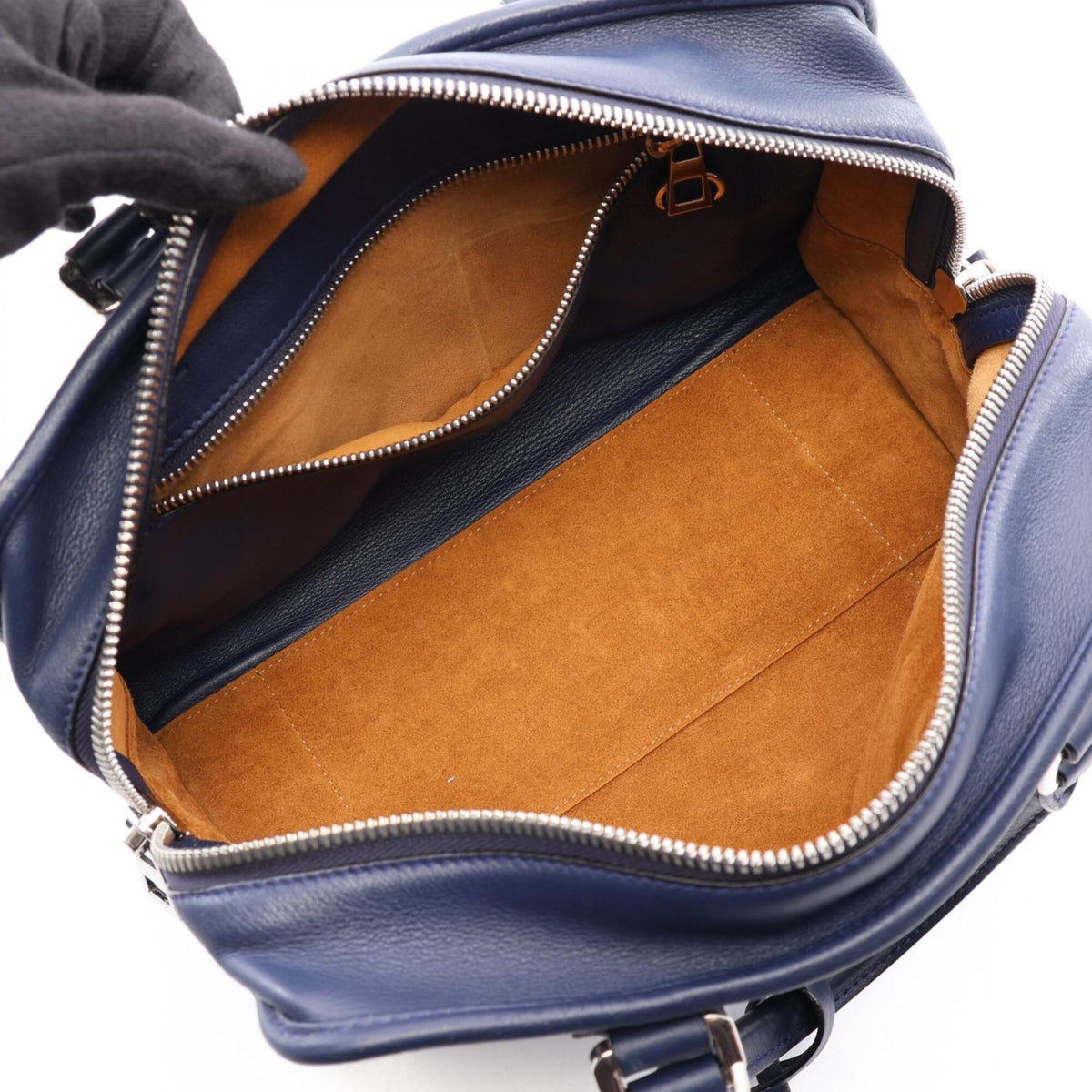 Loewe Navy Leather Handbag (Pre-Owned)