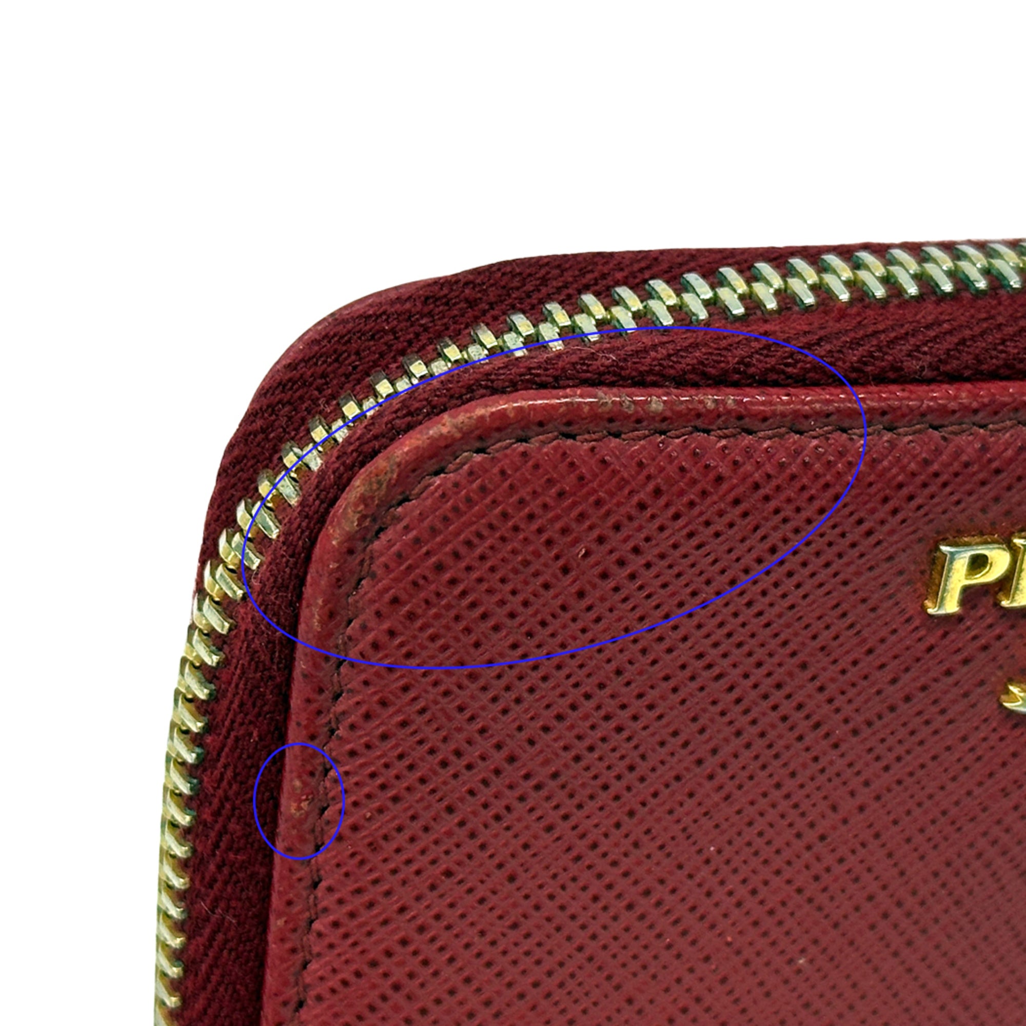 Prada Red Color Saffiano Coin Purse/Coin Case (Pre-Owned)