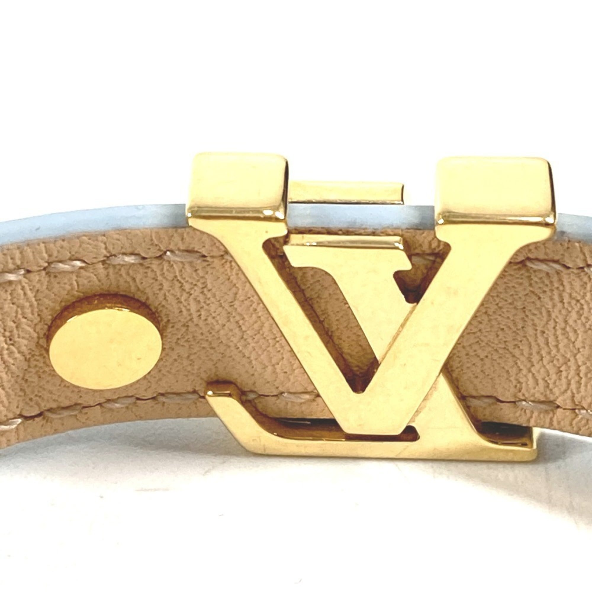 Louis Vuitton Light Blue Leather Charm Bracelet (Pre-Owned)