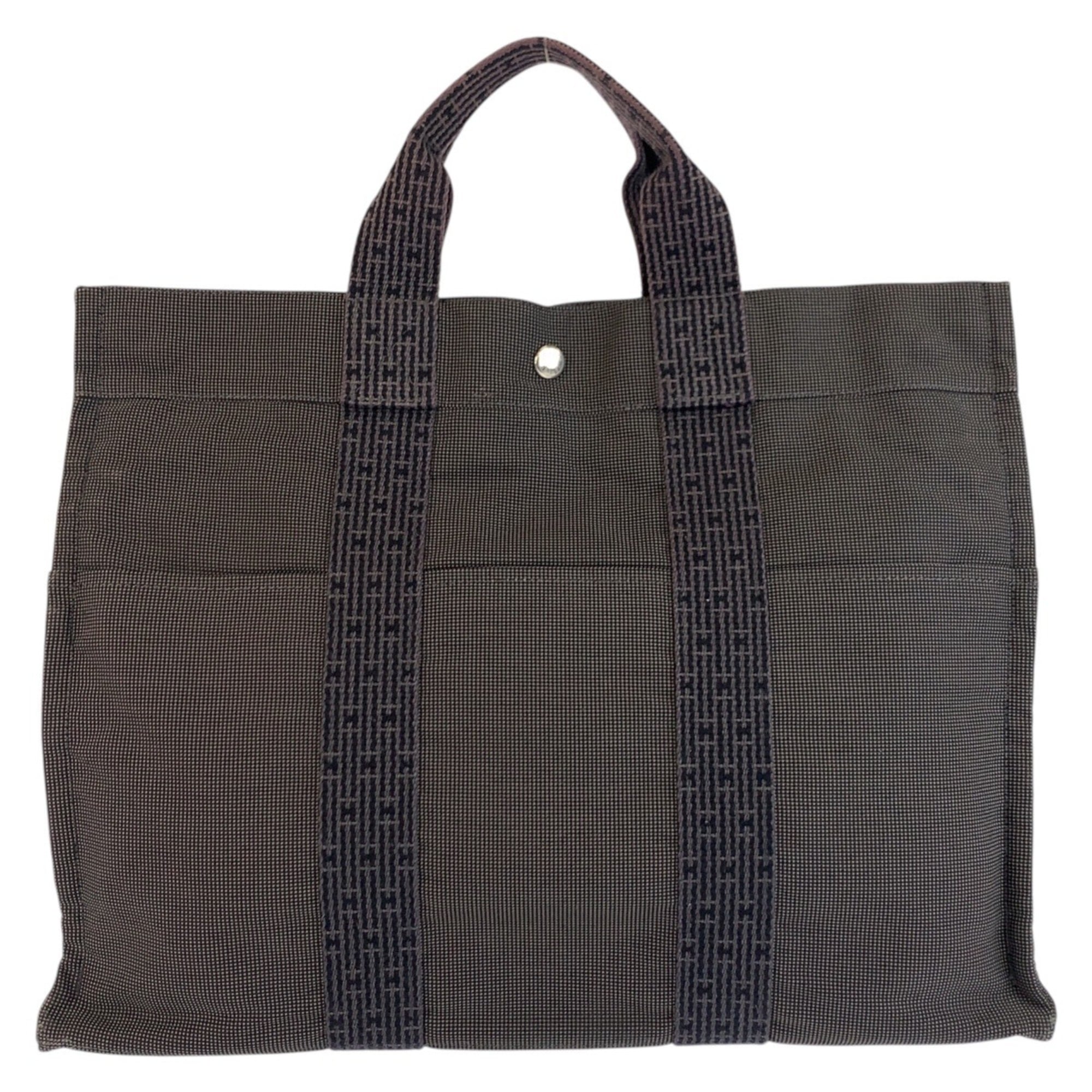 Hermes Gray Polyamide Polyester Handbag Tote Bag (Pre-Owned)