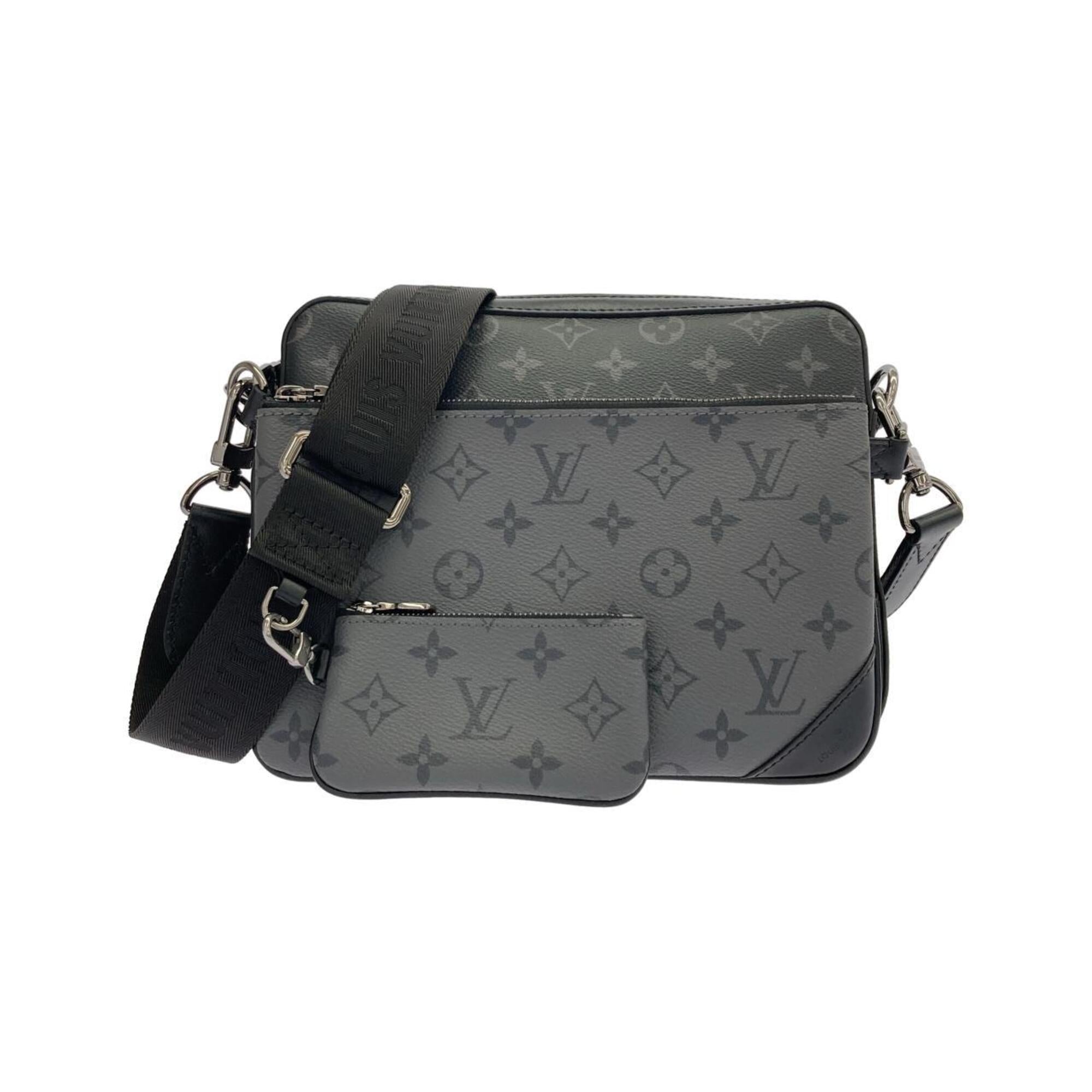 Louis Vuitton Black Gris Coated Canvas Pouch Shoulder Bag (Pre-Owned)