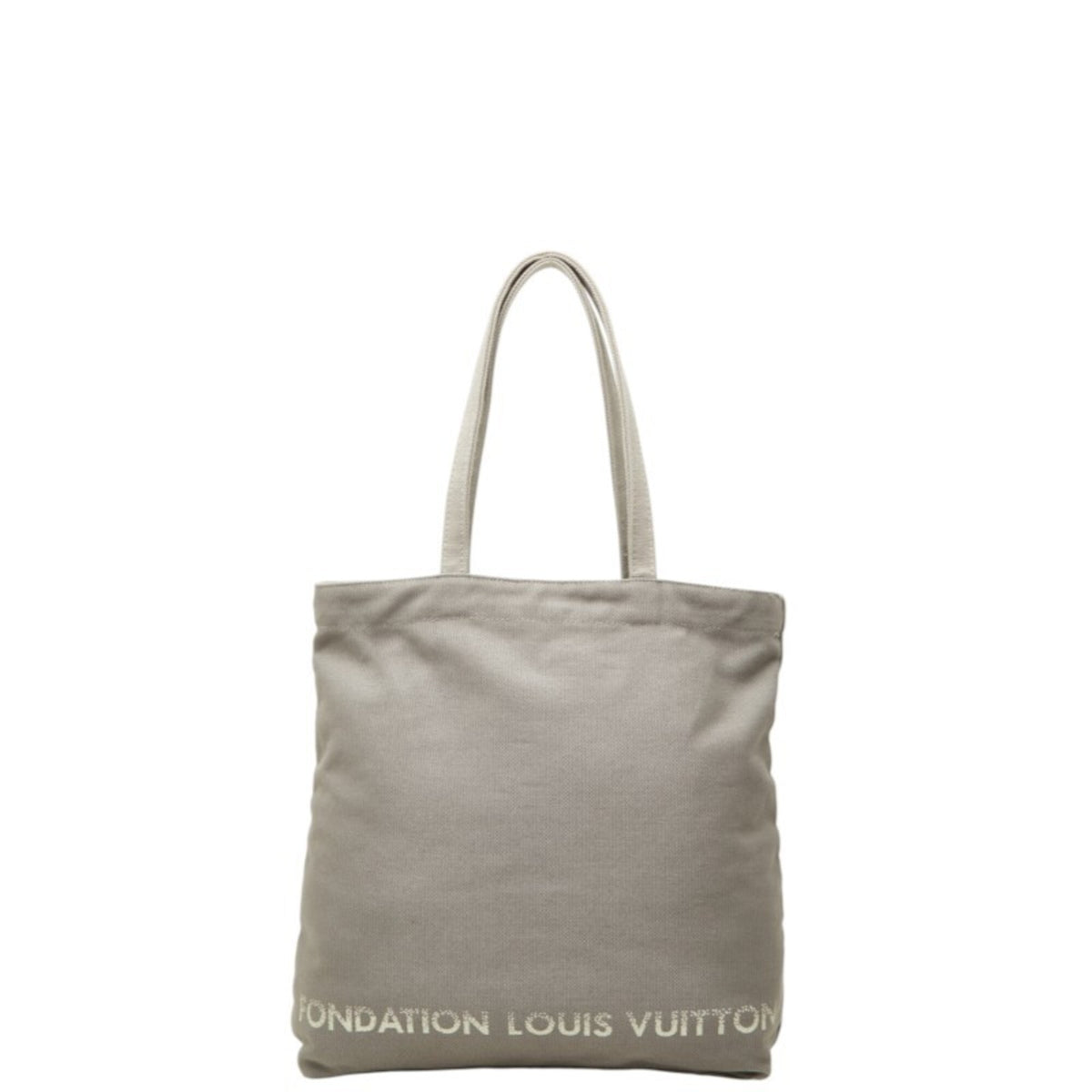 Louis Vuitton Gray Cotton Canvas Shoulder Bag Tote Bag (Pre-Owned)