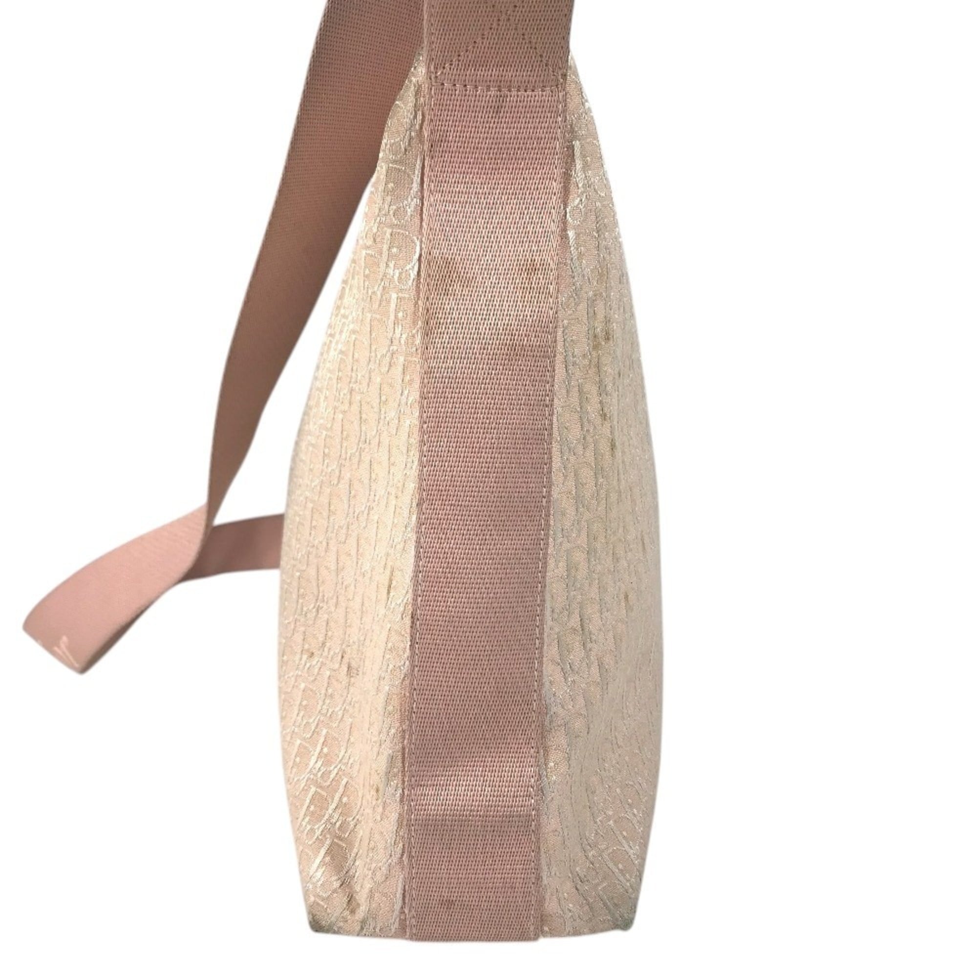 Christian Dior Pink White Yellow Leather Canvas Shoulder Bag (Pre-Owned)
