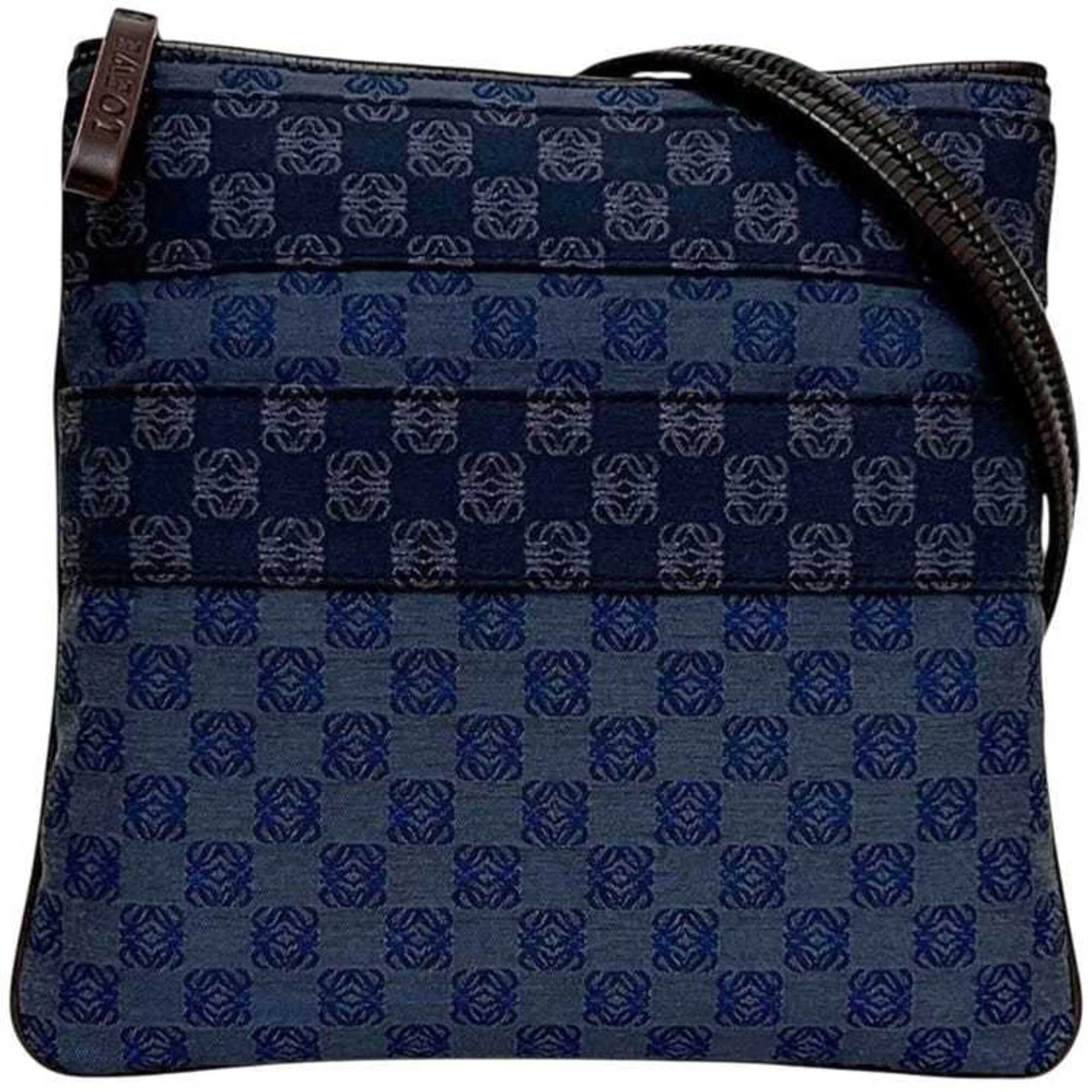Loewe Canvas Leather Shoulder Bag (Pre-Owned)