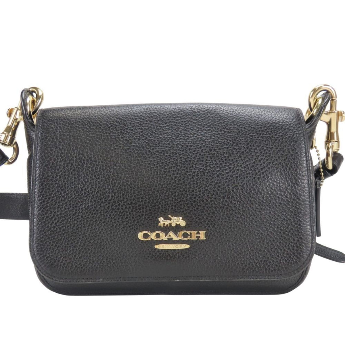 Coach Signature Black Dark Brown Leather Pvc Shoulder Bag (Pre-Owned)