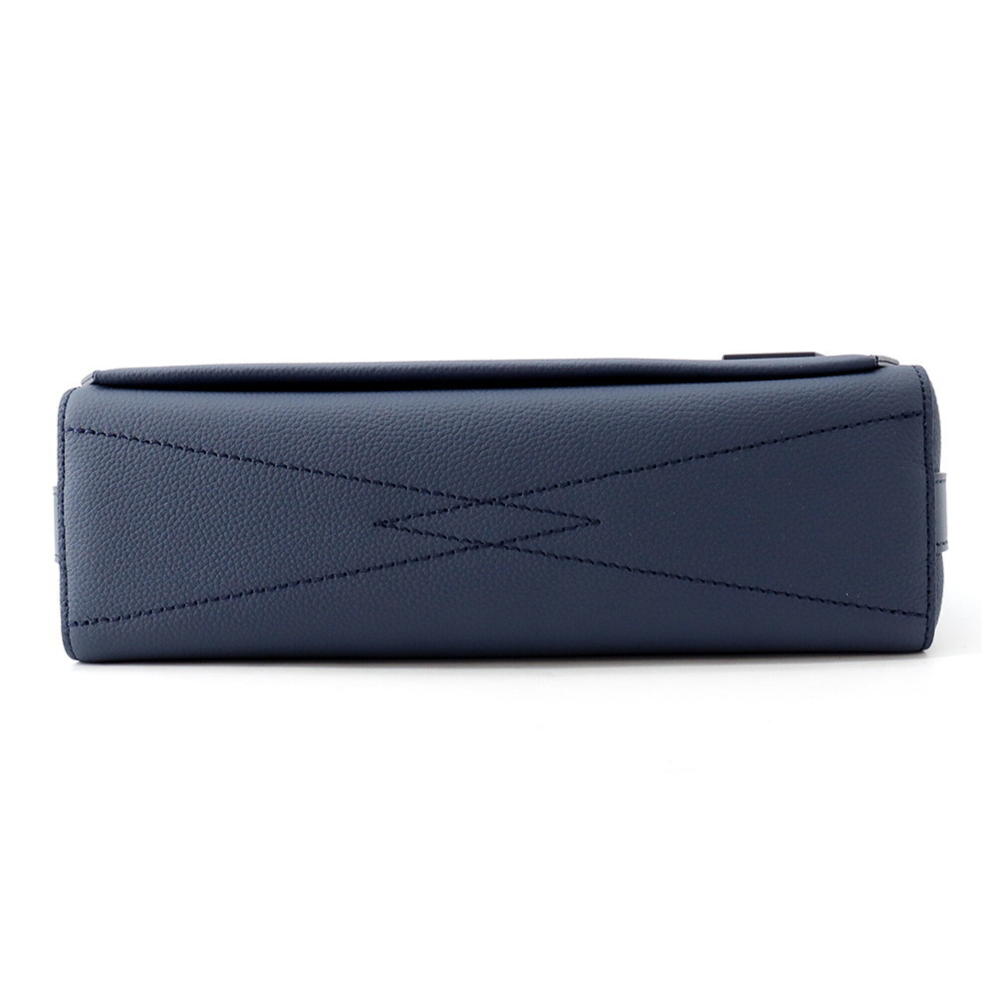Louis Vuitton Navy Leather Handbag Shoulder Bag (Pre-Owned)