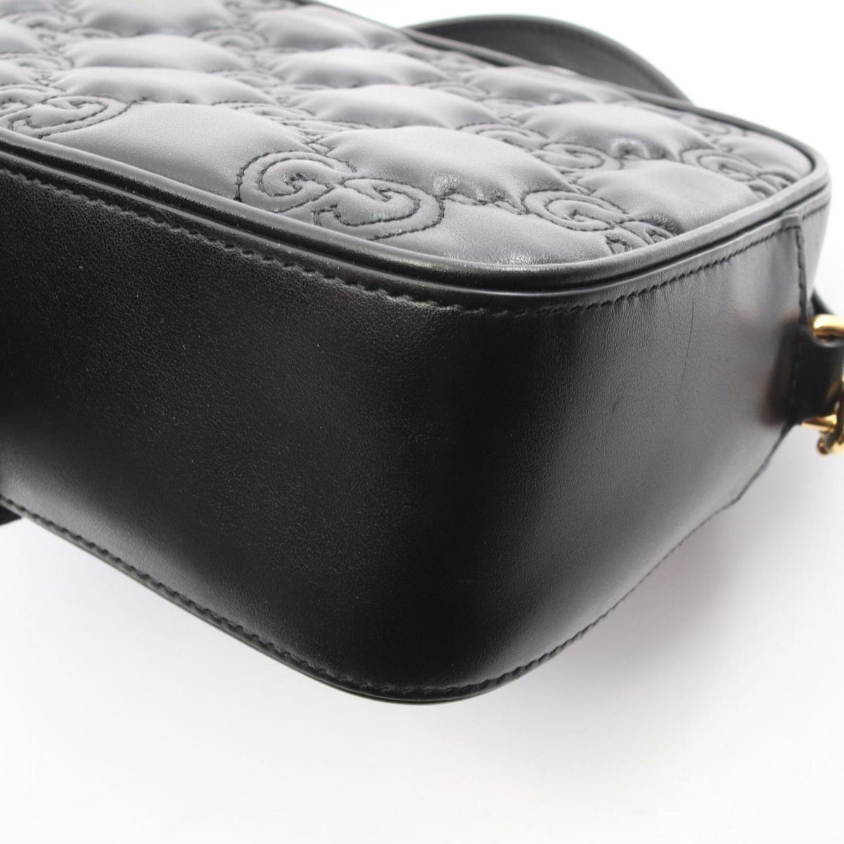 Gucci Black Leather Handbag Shoulder Bag (Pre-Owned)