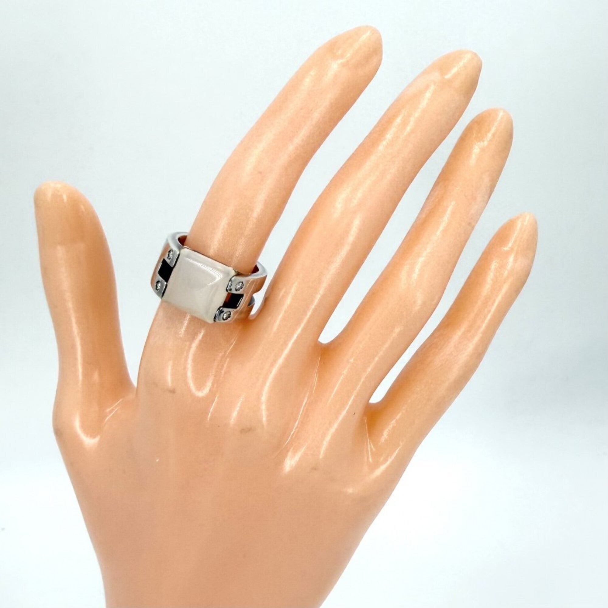 Hermes Silver 925 Band Ring (Pre-Owned)