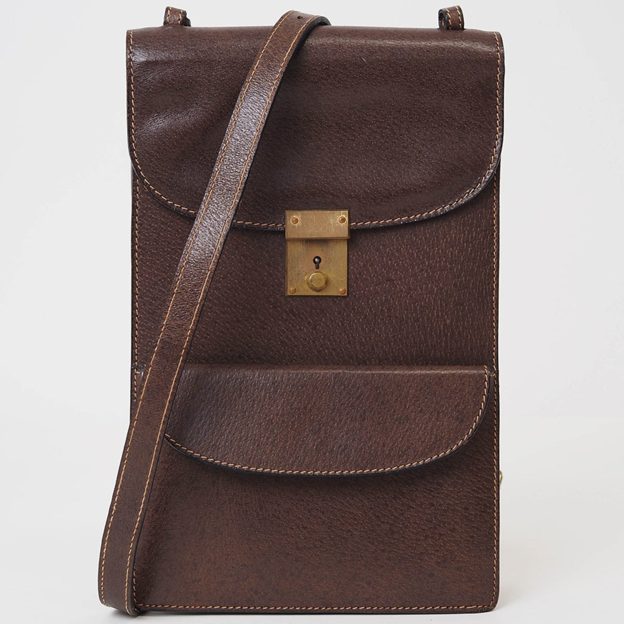 Gucci Brown Leather Shoulder Bag (Pre-Owned)