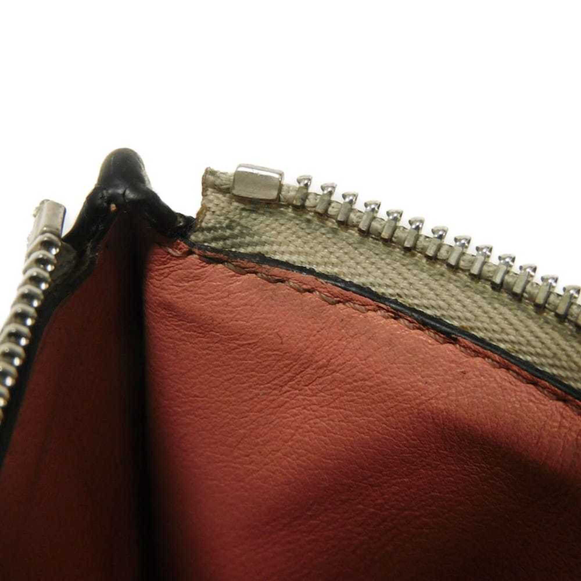 Loewe Gray Leather Coin Purse/Coin Case (Pre-Owned)