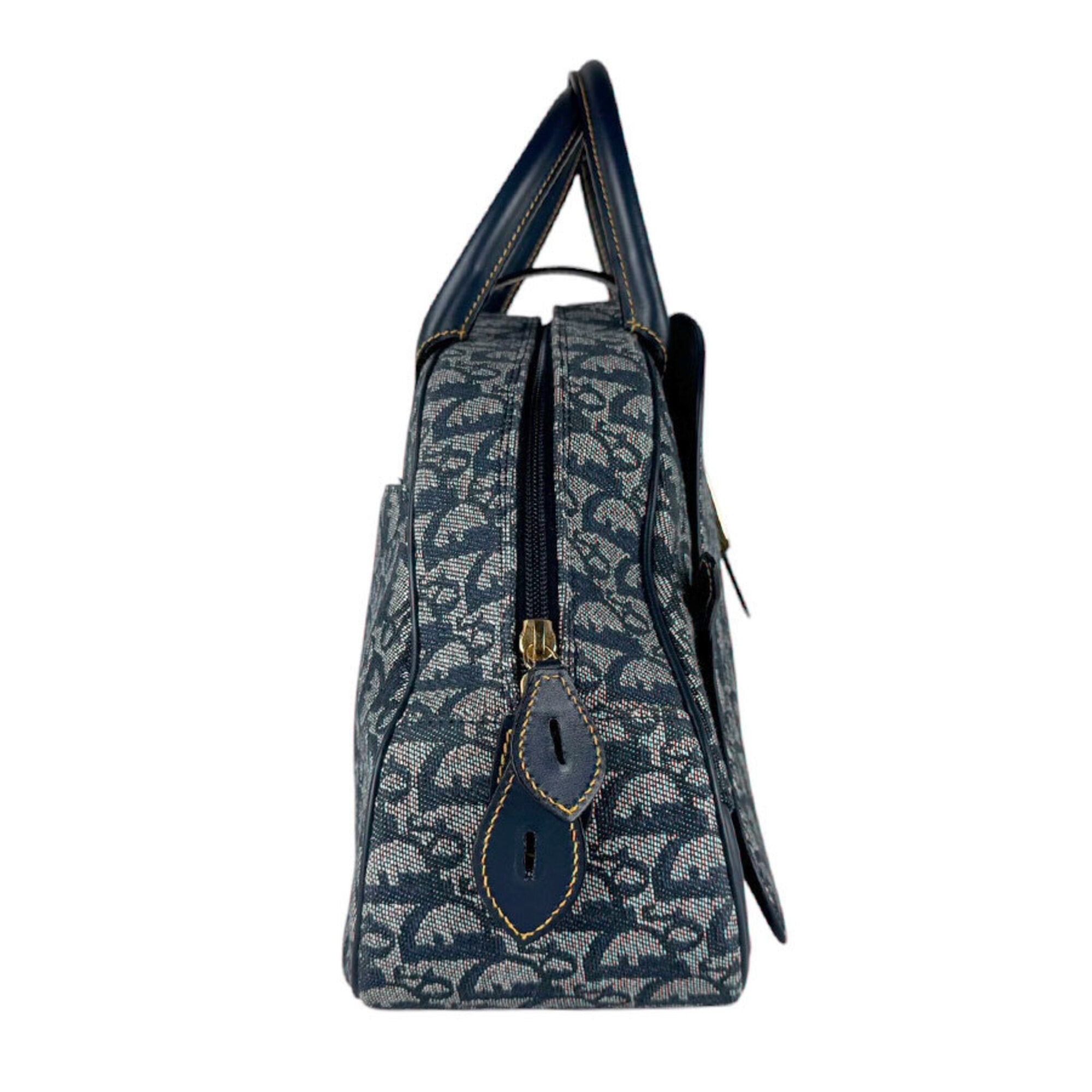 Christian Dior Navy Trotter Leather Handbag (Pre-Owned)