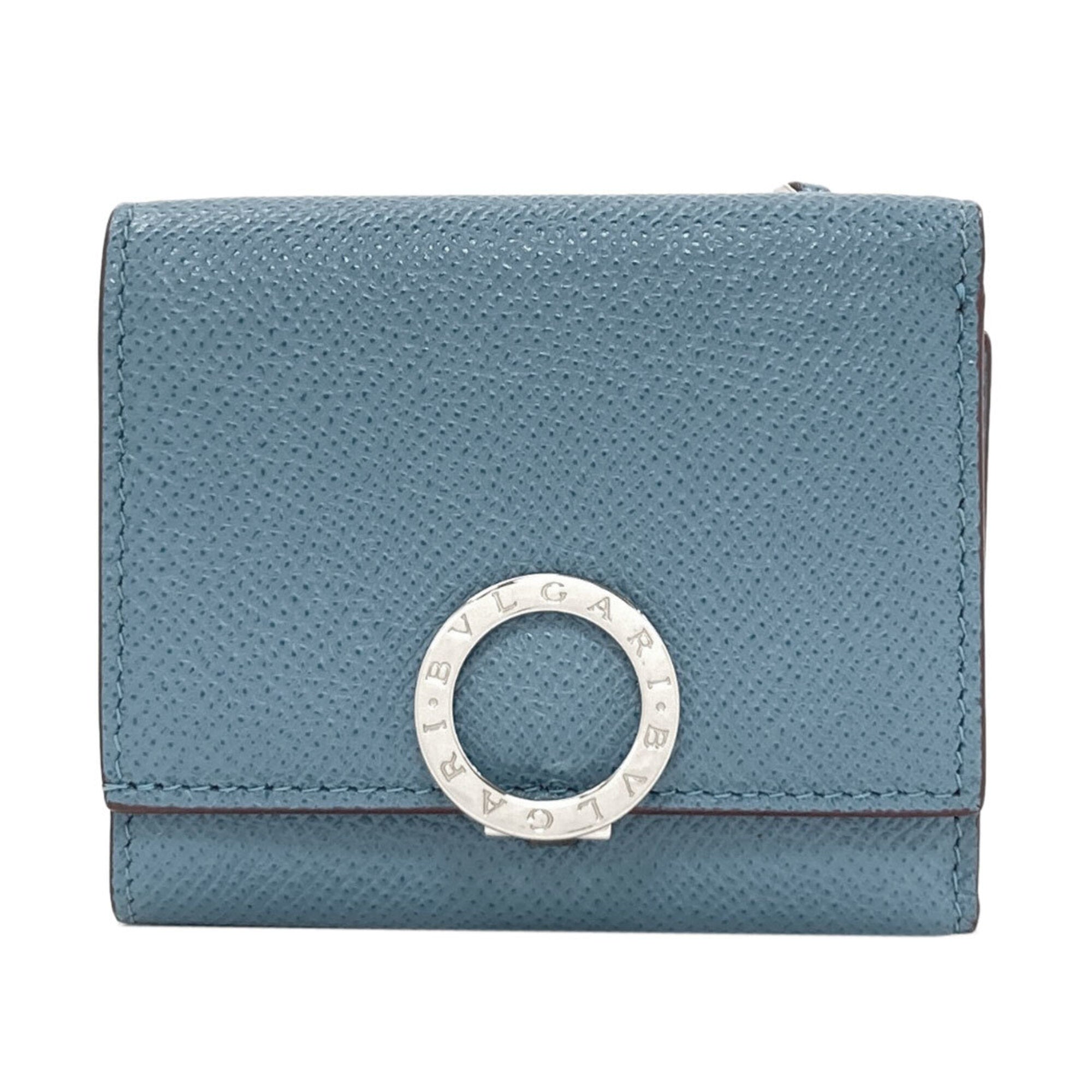 Bvlgari Blue Leather Wallet (Tri-Fold) (Pre-Owned)