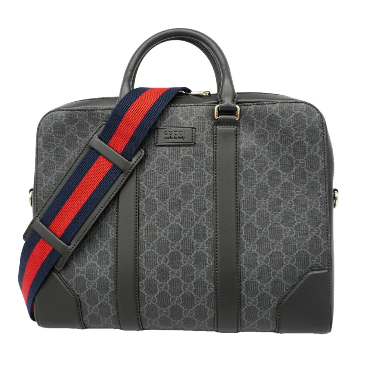Gucci Black Gray Pvc Briefcase (Pre-Owned)