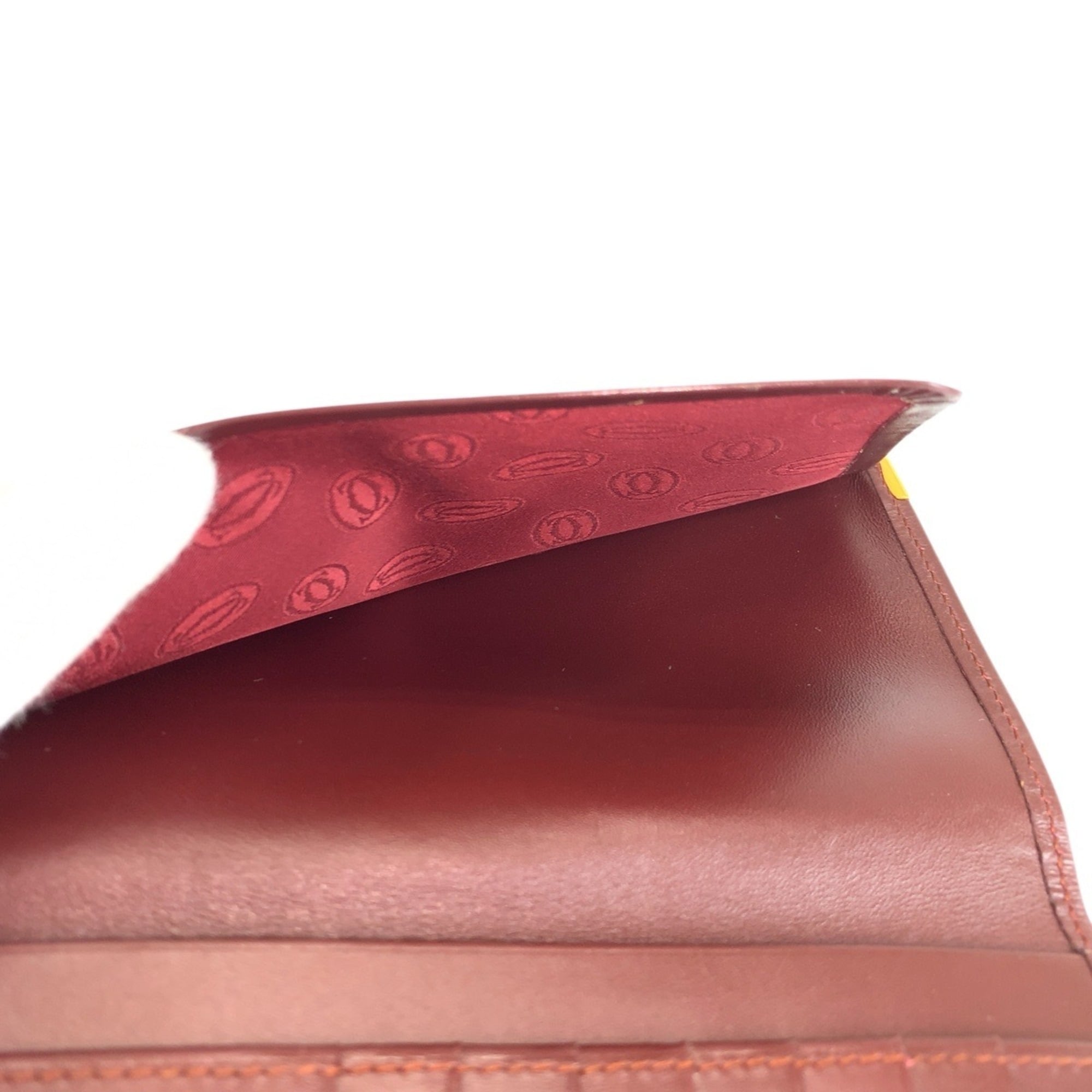 Cartier Bordeaux Leather Long Bill Wallet (Bi-Fold) (Pre-Owned)