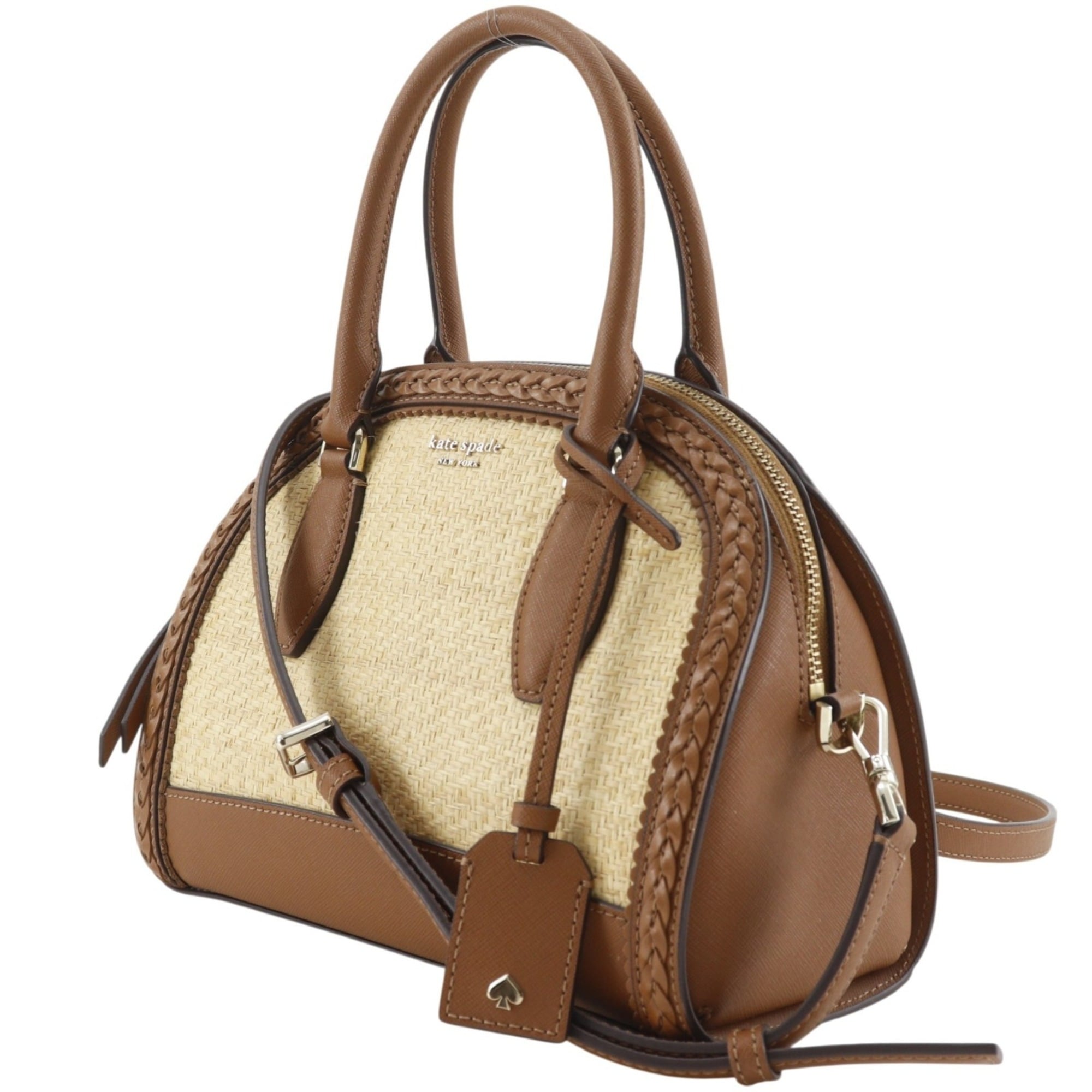 Kate Spade Brown Straw Leather Handbag (Pre-Owned)