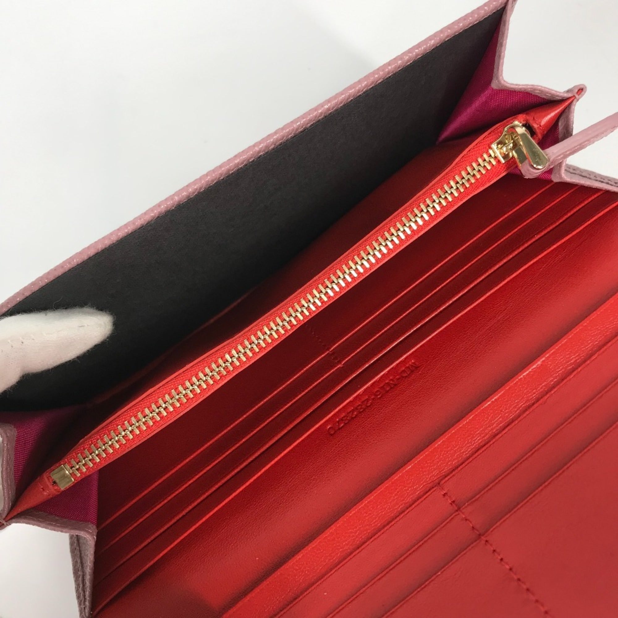 Bvlgari Pink Leather Long Wallet (Bi-Fold) (Pre-Owned)