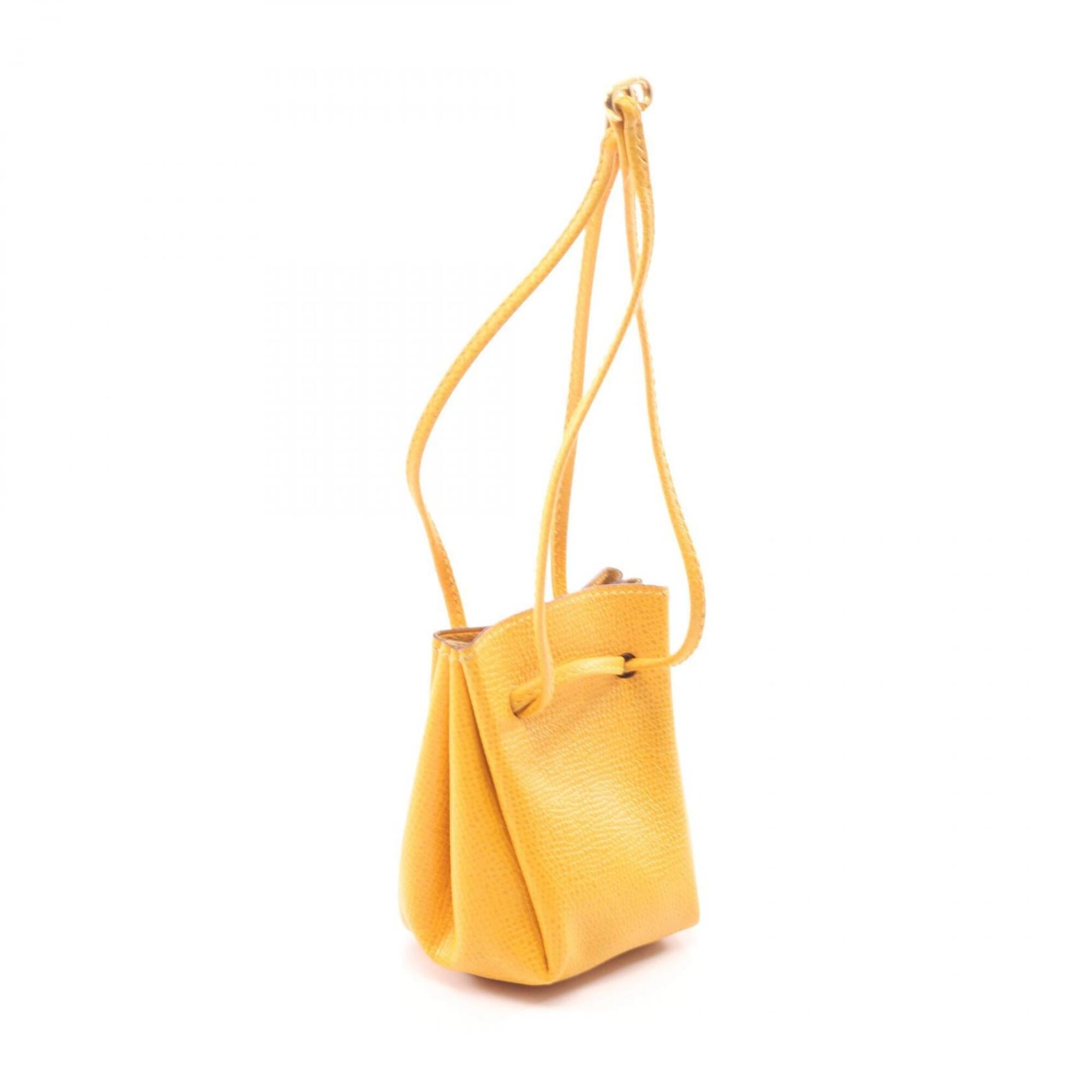 Hermes Yellow Courchevel Leather Handbag Pouch (Pre-Owned)