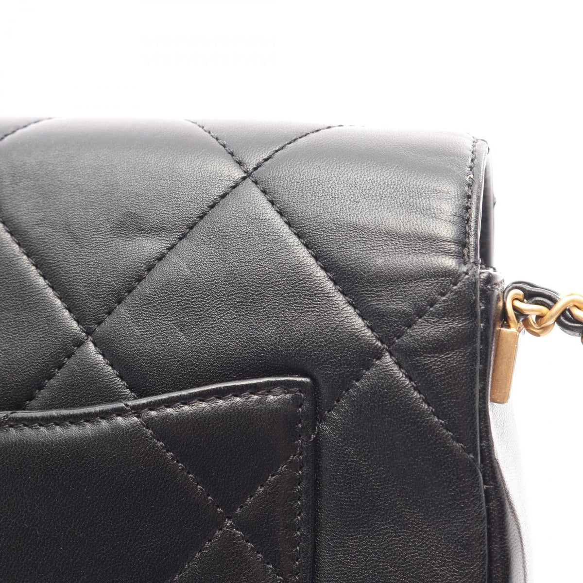 Chanel Black Leather Handbag Shoulder Bag (Pre-Owned)
