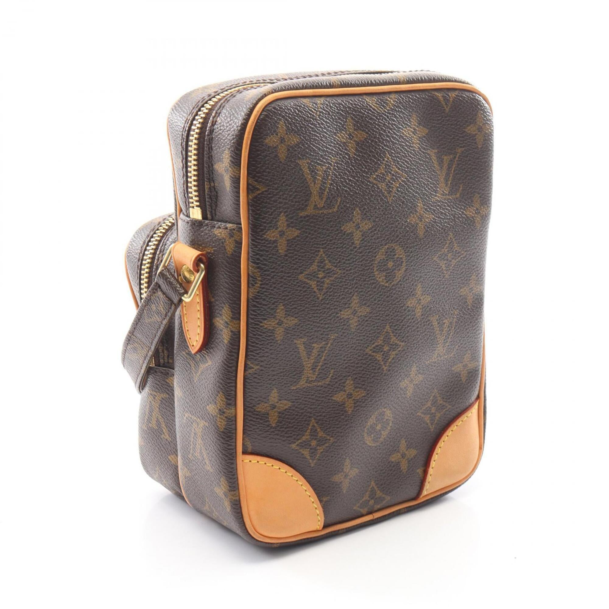 Louis Vuitton Brown Monogram Coated Canvas Leather Handbag Shoulder Bag (Pre-Owned)