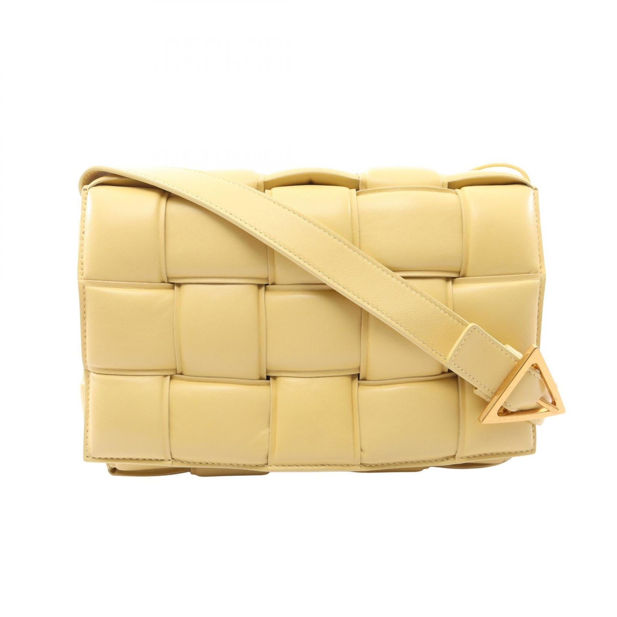 Bottega Veneta Yellow Leather Handbag Shoulder Bag (Pre-Owned)