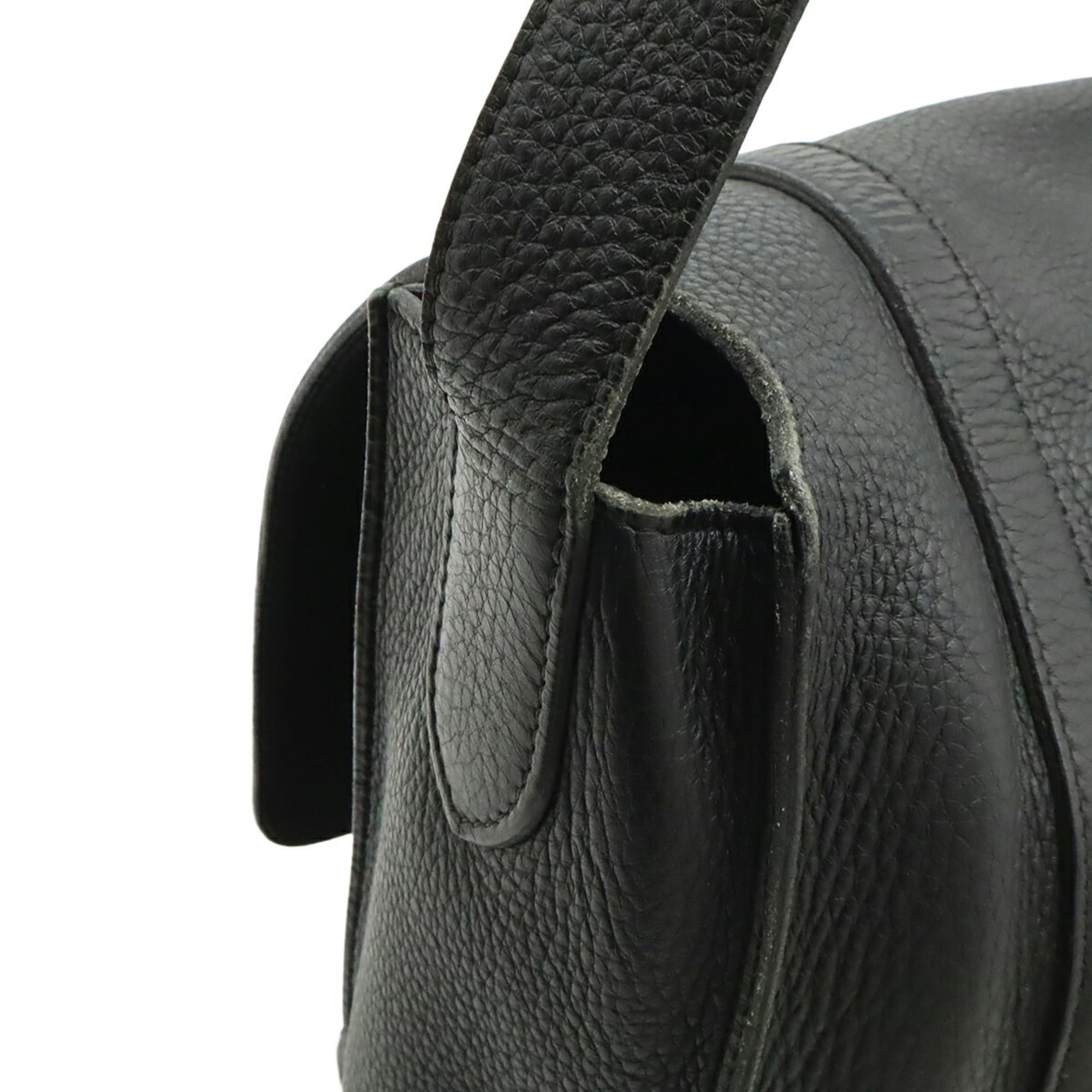 Hermes Black Taurillon Clemence Leather Shoulder Bag (Pre-Owned)