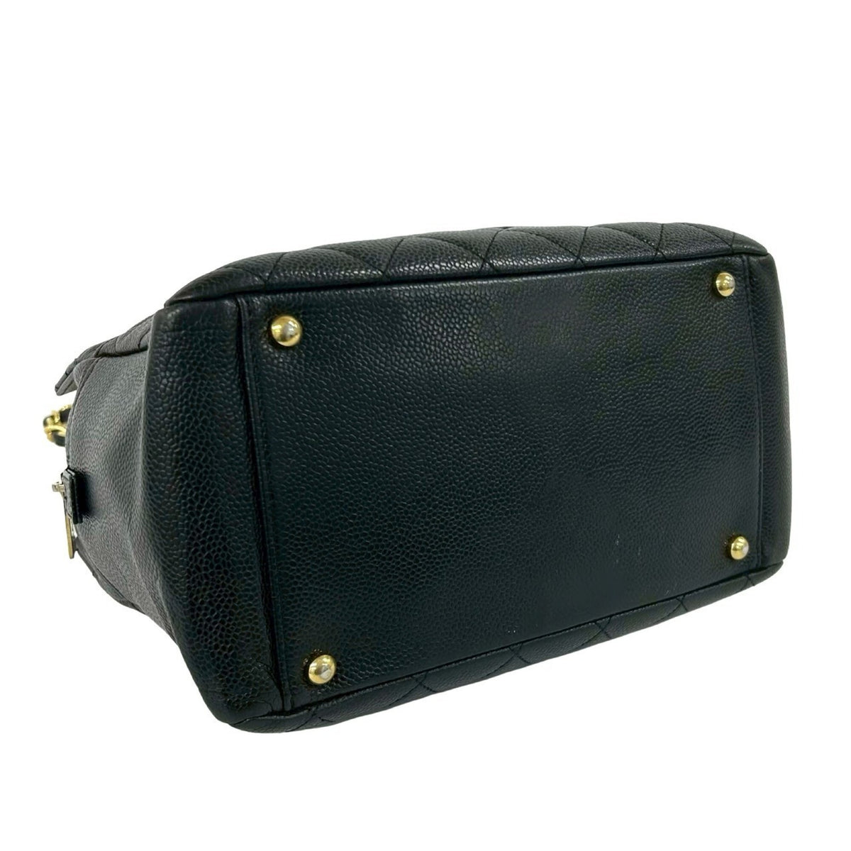 Chanel Black Grained Calfskin Shoulder Bag Tote Bag (Pre-Owned)