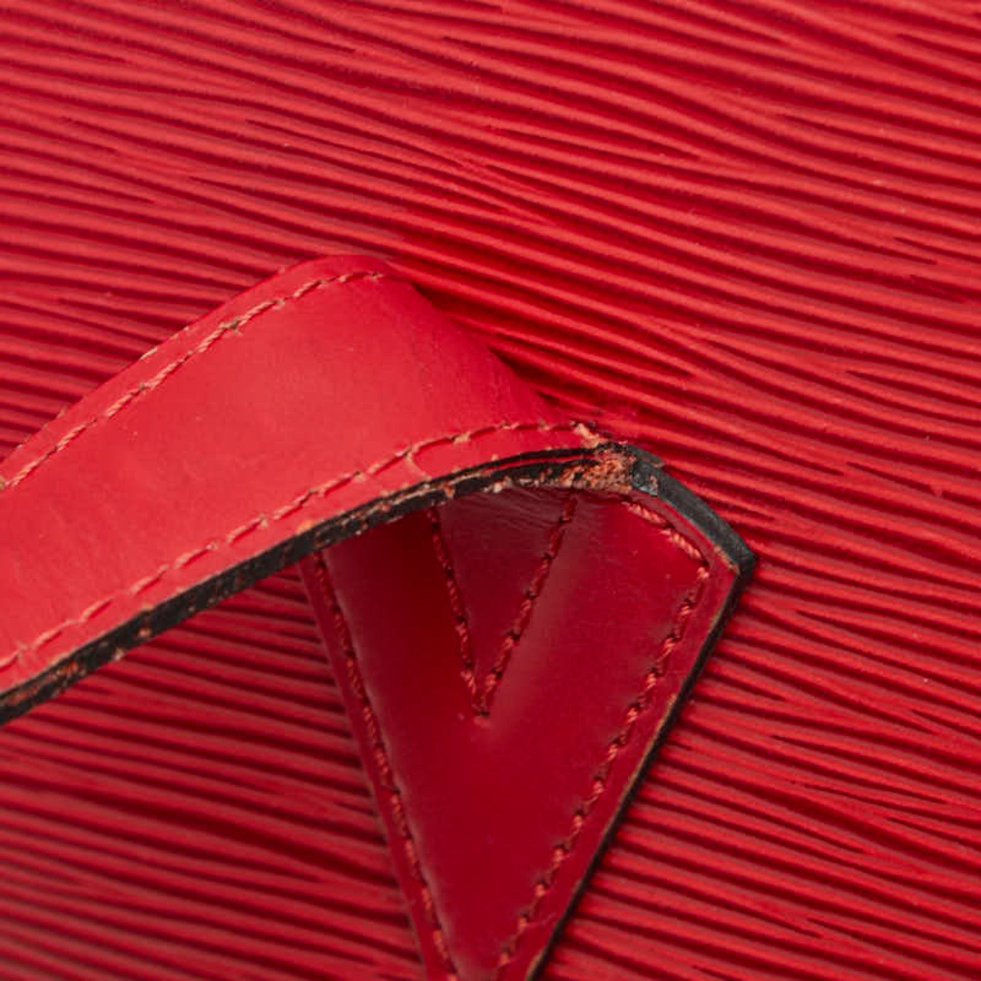 Louis Vuitton Castilian Red Leather Shoulder Bag Tote Bag (Pre-Owned)