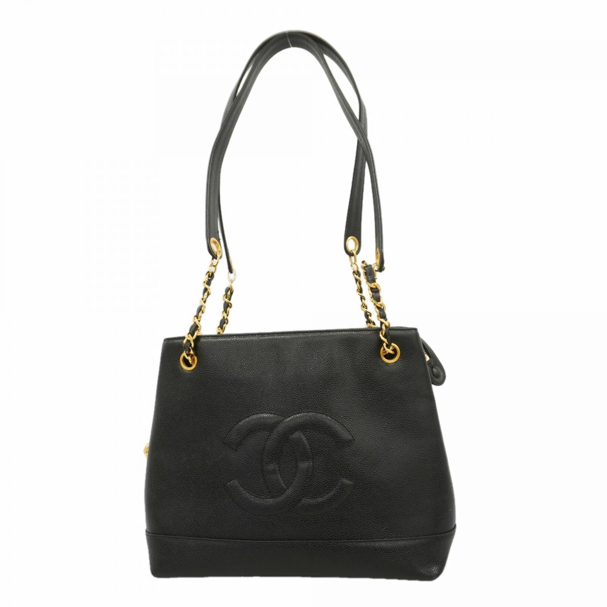Chanel Black Grained Calfskin Shoulder Bag (Pre-Owned)