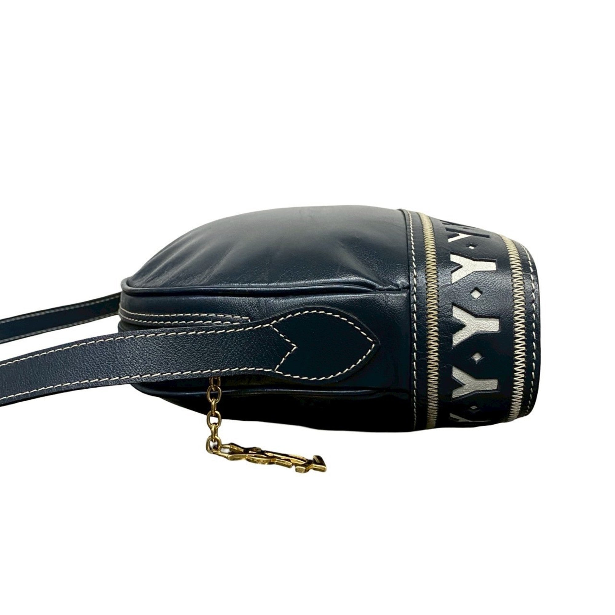 Yves Saint Laurent Navy Leather Shoulder Bag (Pre-Owned)