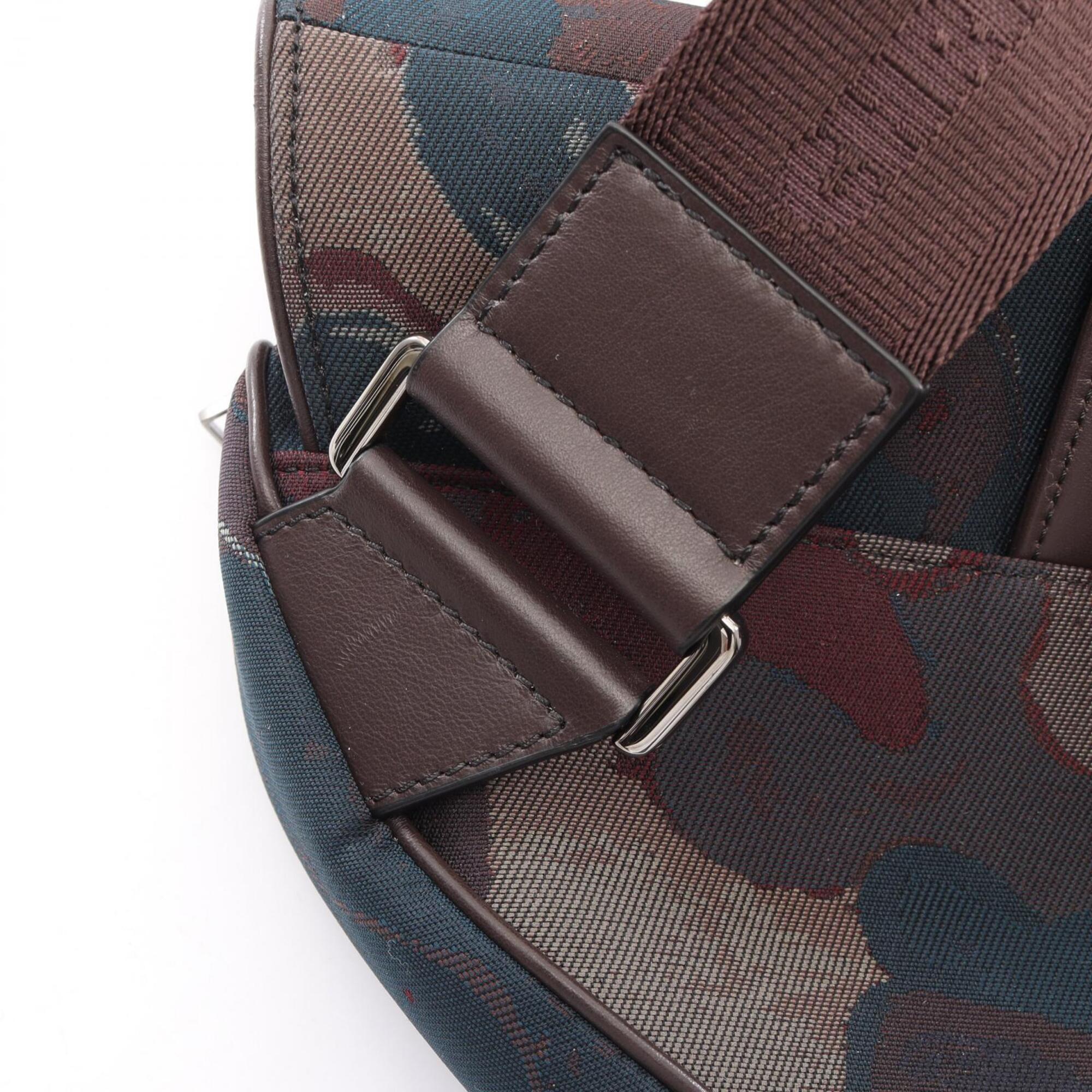 Christian Dior Brown Multi-Color Canvas Leather Fanny Pack Handbag Saddle Bag (Pre-Owned)