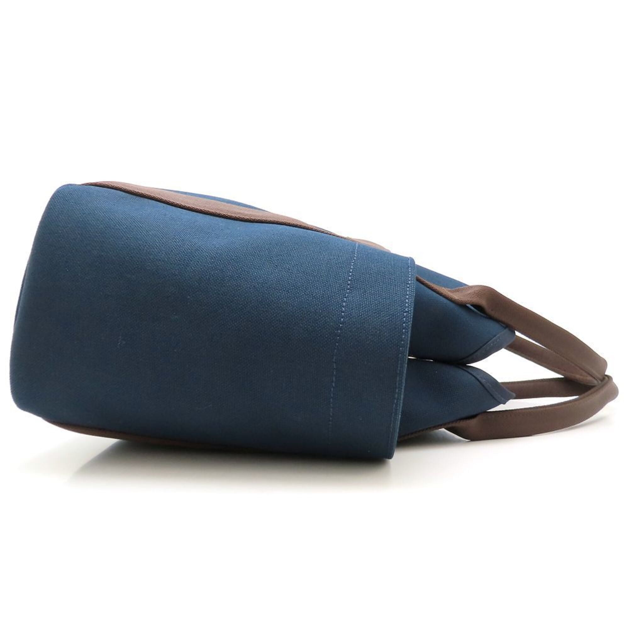 Hermes Brown Navy Canvas Handbag (Pre-Owned)