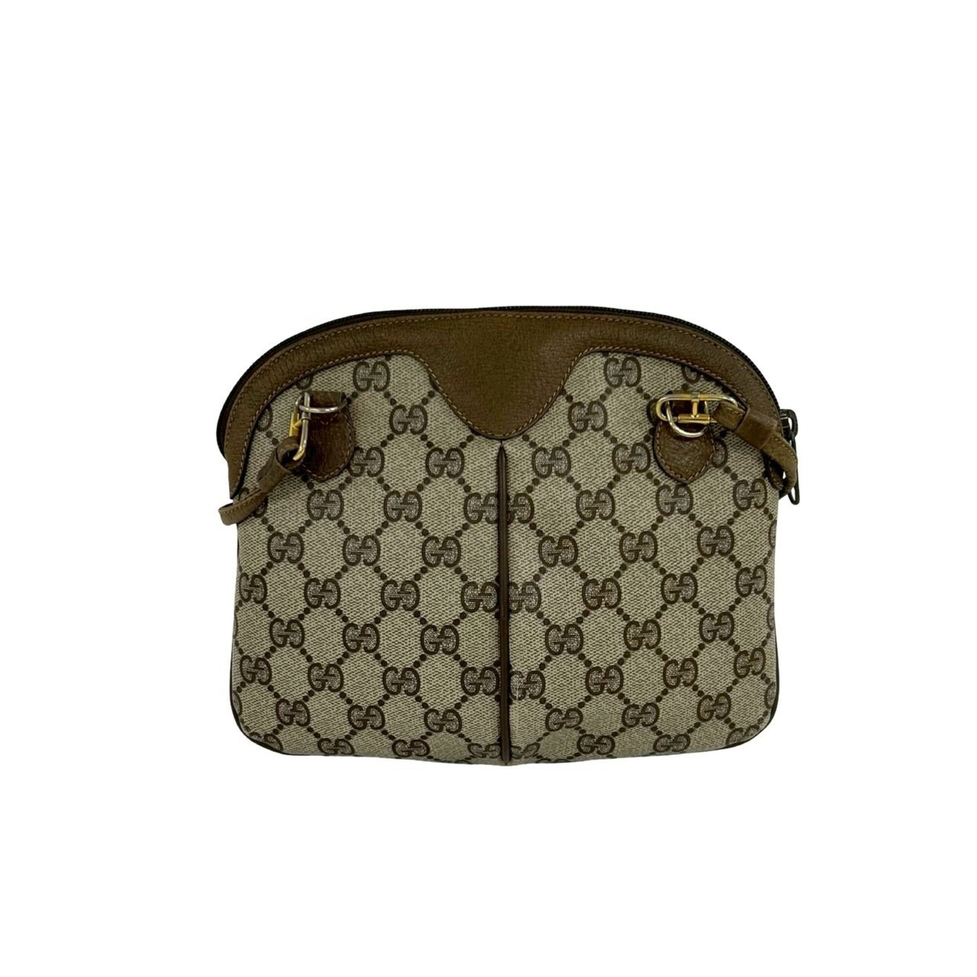 Gucci Brown Green Red Color Leather Pvc Pochette Shoulder Bag (Pre-Owned)