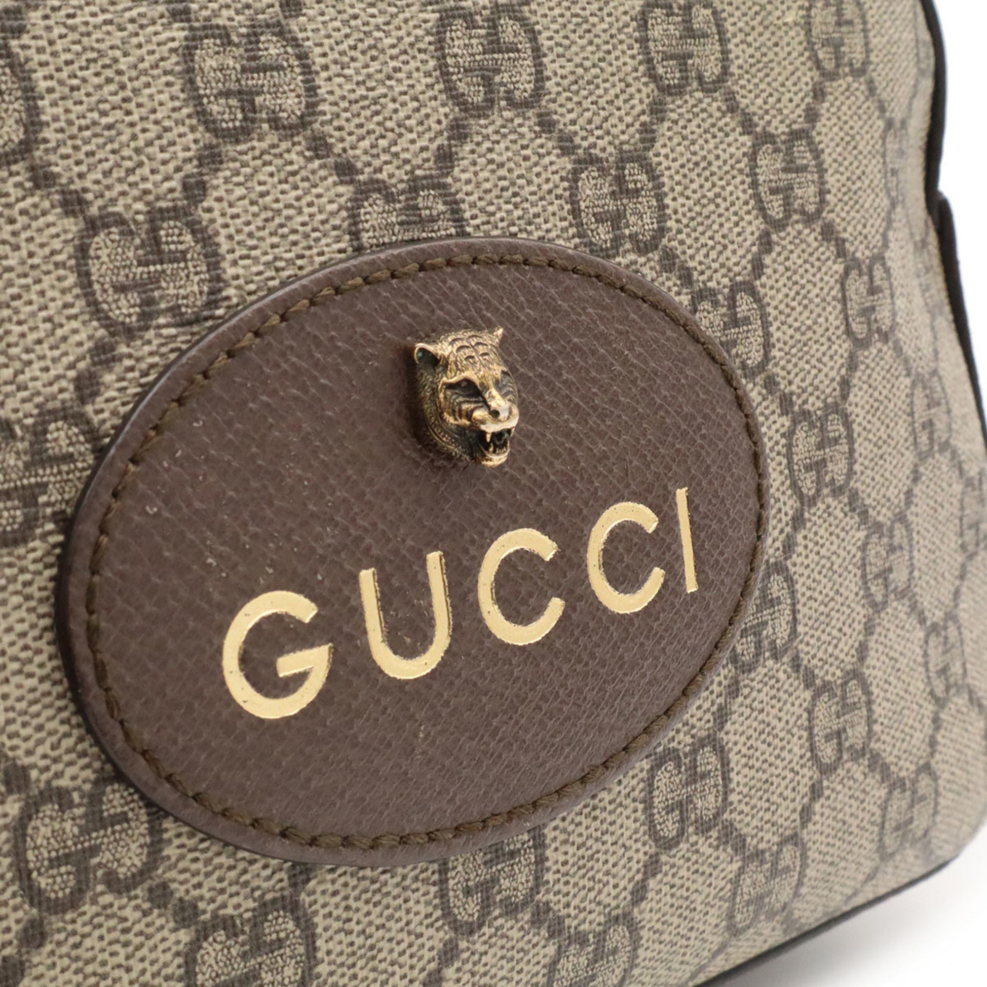 Gucci Beige Green Red Color Yellow Gg Supreme Leather Clutch Bag Handbag Shoulder Bag (Pre-Owned)