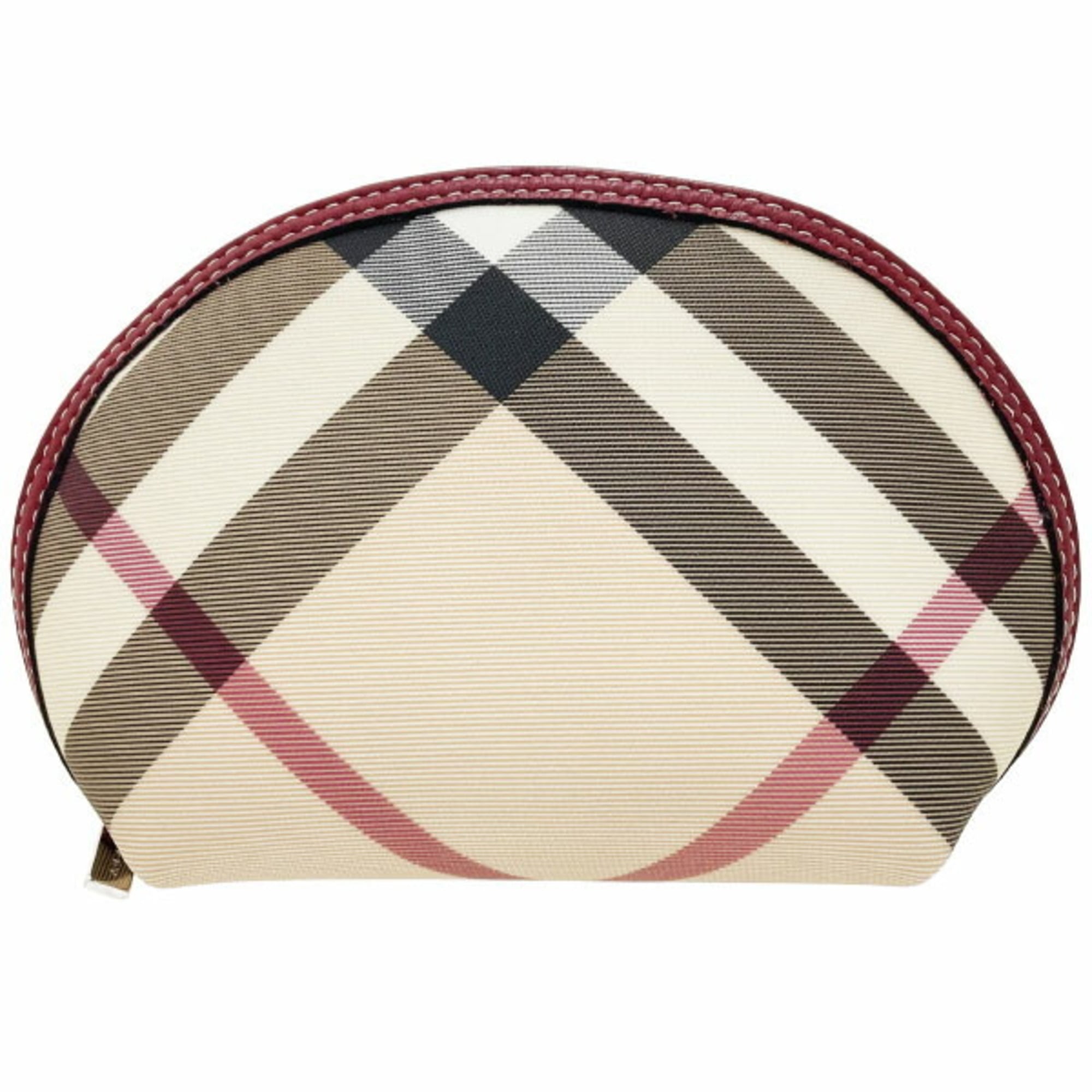 Burberry Beige Multi-Color Red Color Pvc Leather Pouch (Pre-Owned)
