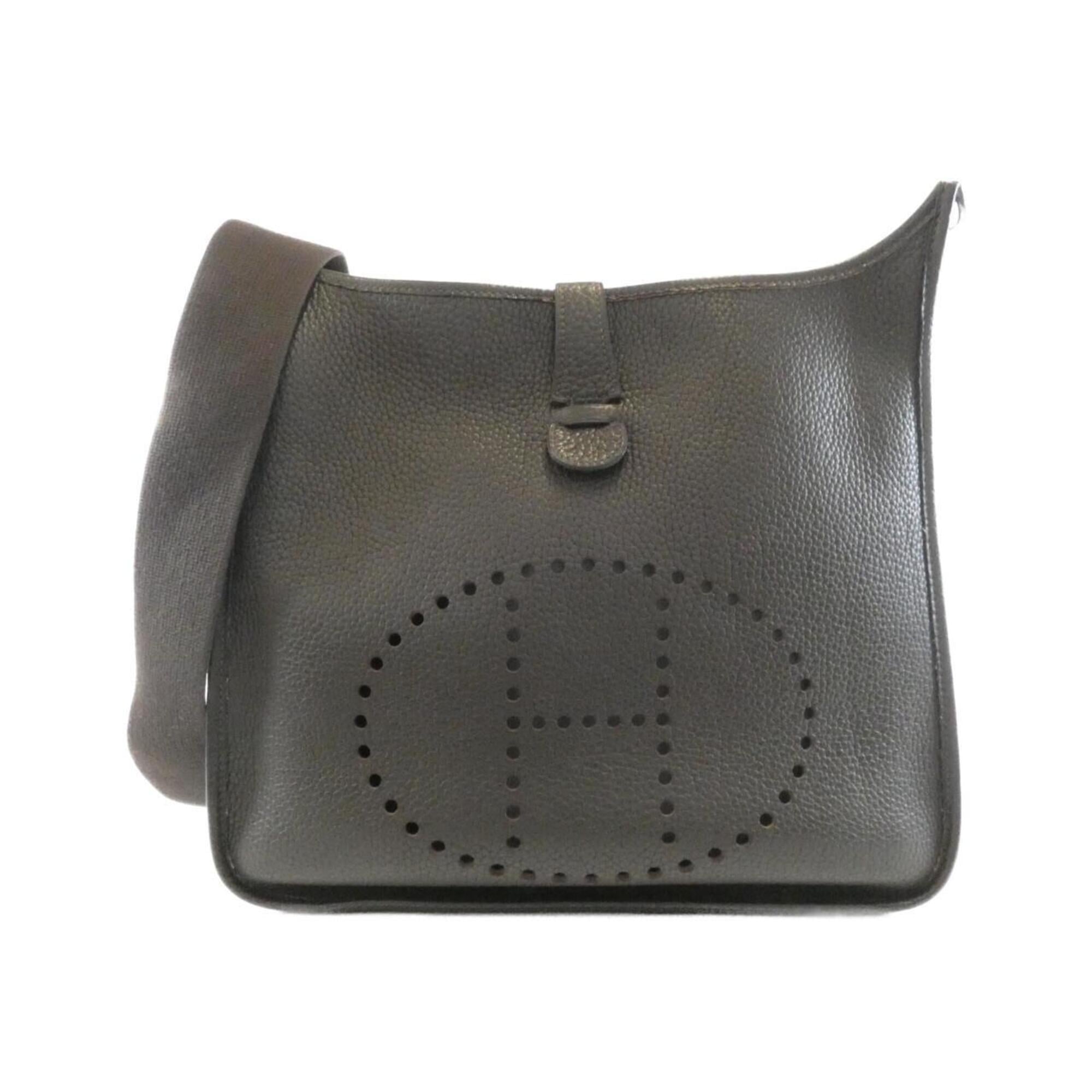 Hermes Ebene Taurillon Clemence Leather Shoulder Bag (Pre-Owned)