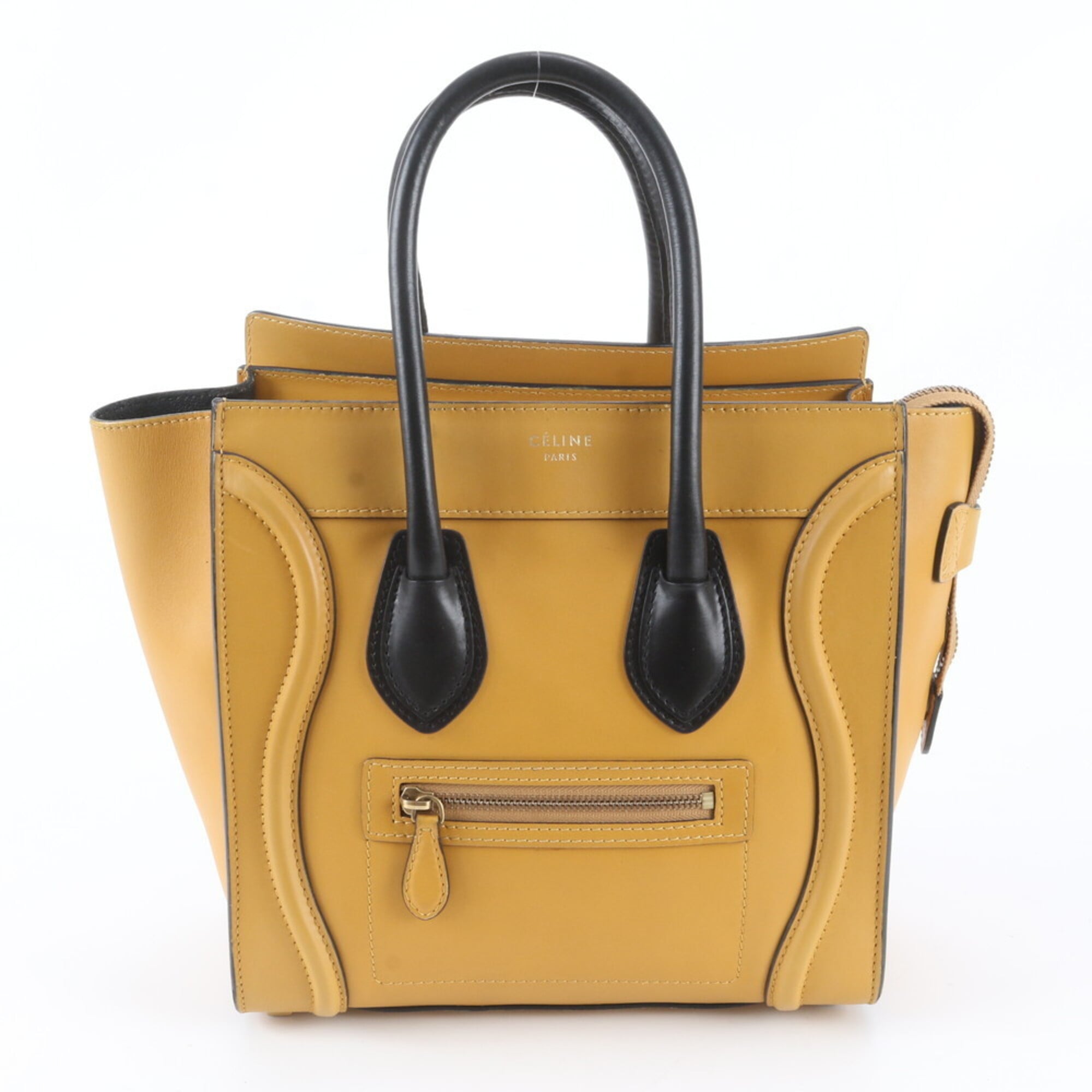 Celine Black Yellow Leather Handbag Tote Bag (Pre-Owned)