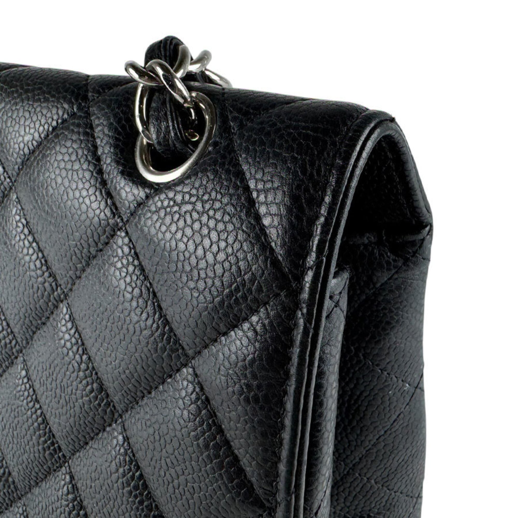 Chanel Black Grained Calfskin Shoulder Bag (Pre-Owned)