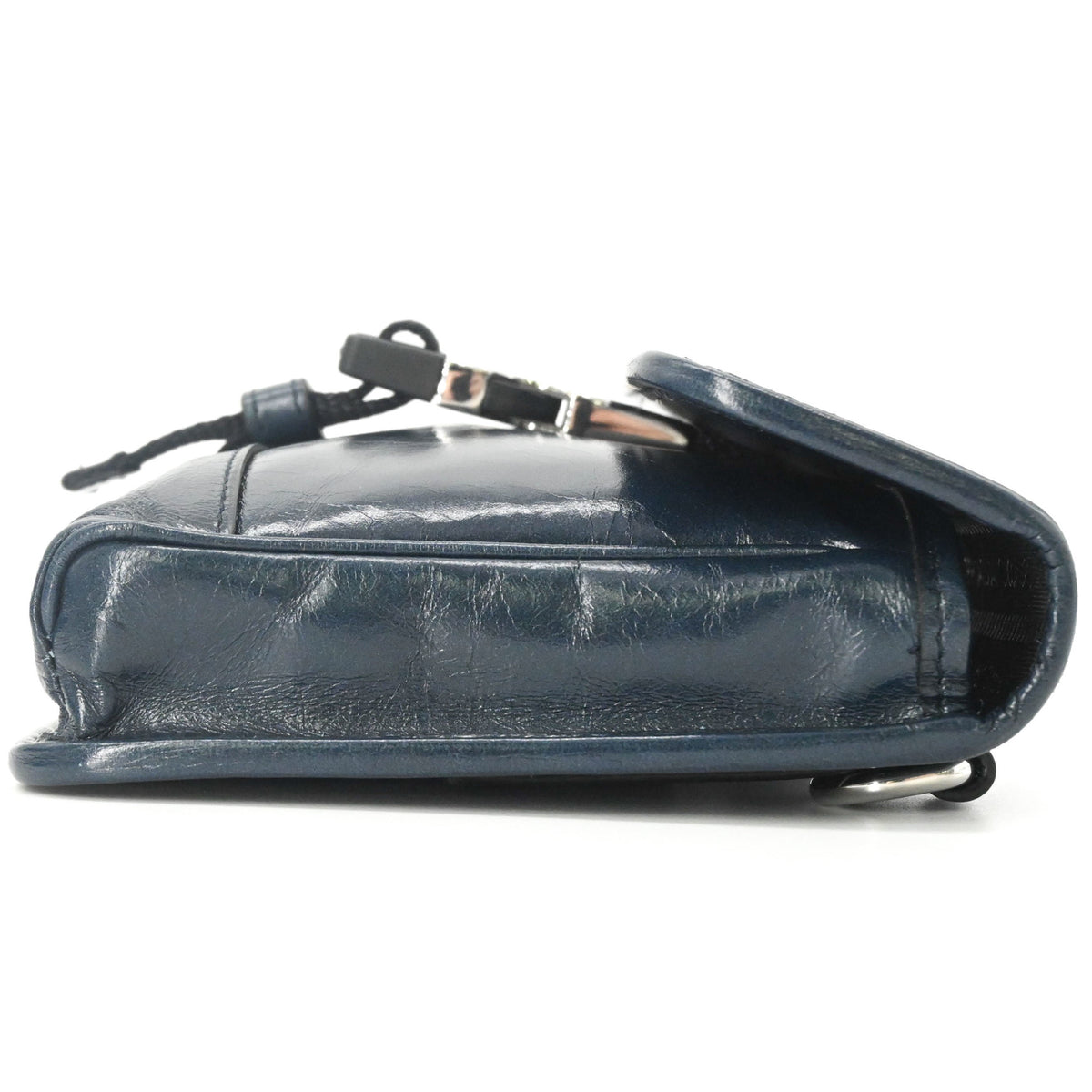 Prada Navy Leather Shoulder Bag Sling Bag (Pre-Owned)