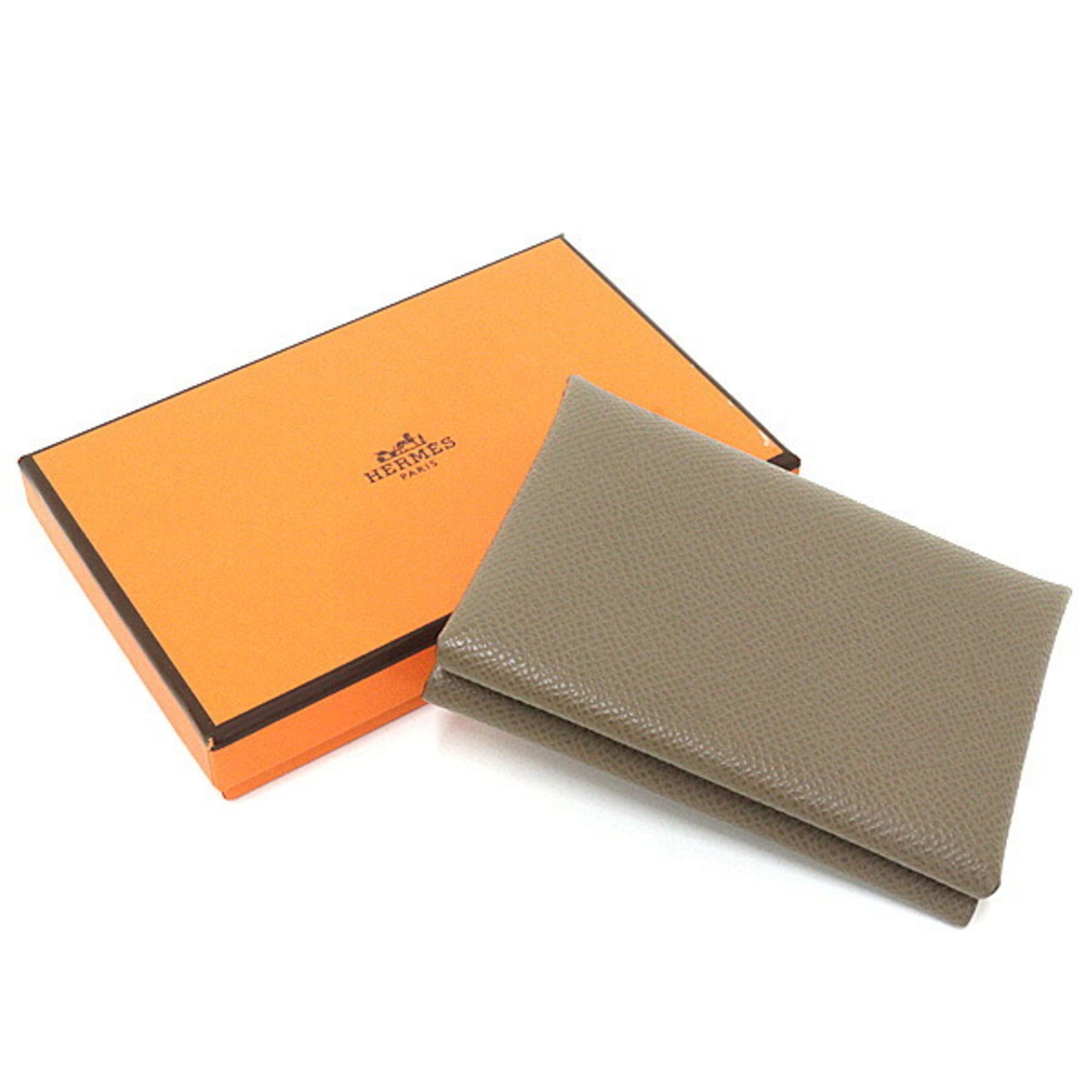 Hermes Etoupe Gray Epsom Leather Coin Purse/Coin Case (Pre-Owned)