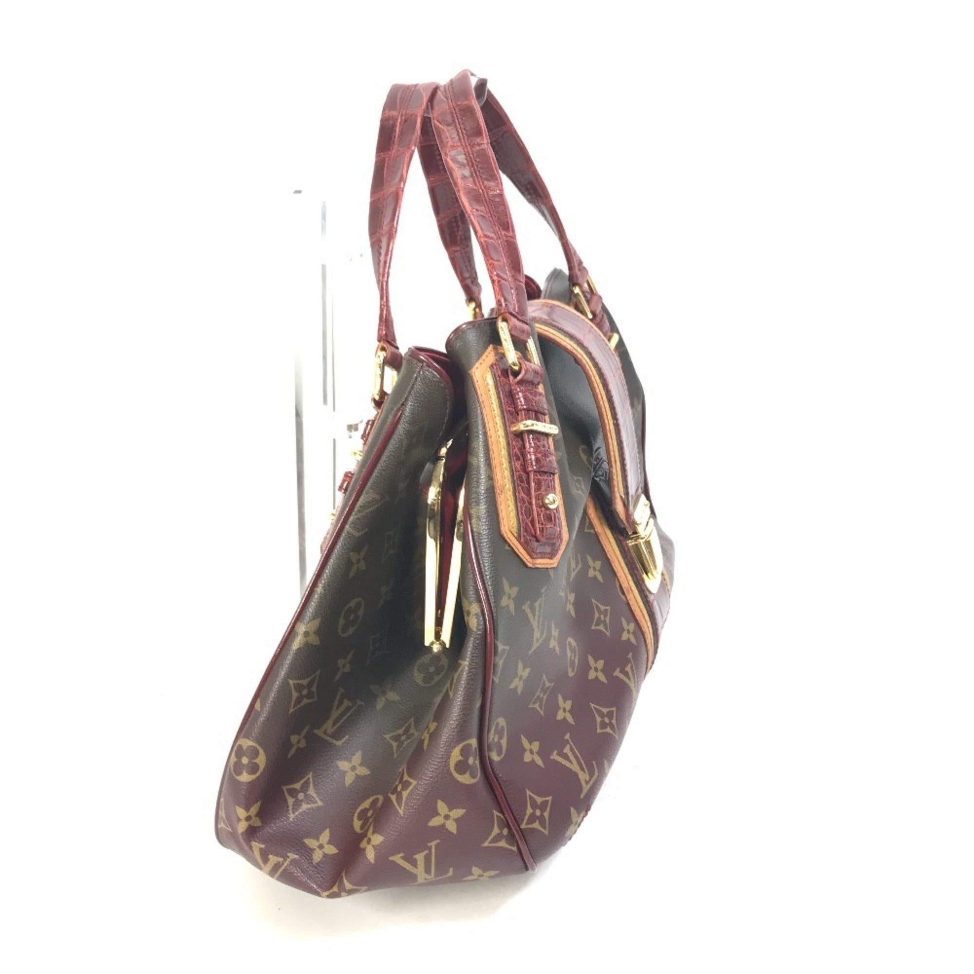 Louis Vuitton Monogram Mirage Brown Red Color Canvas Boston Bag Shoulder Bag (Pre-Owned)