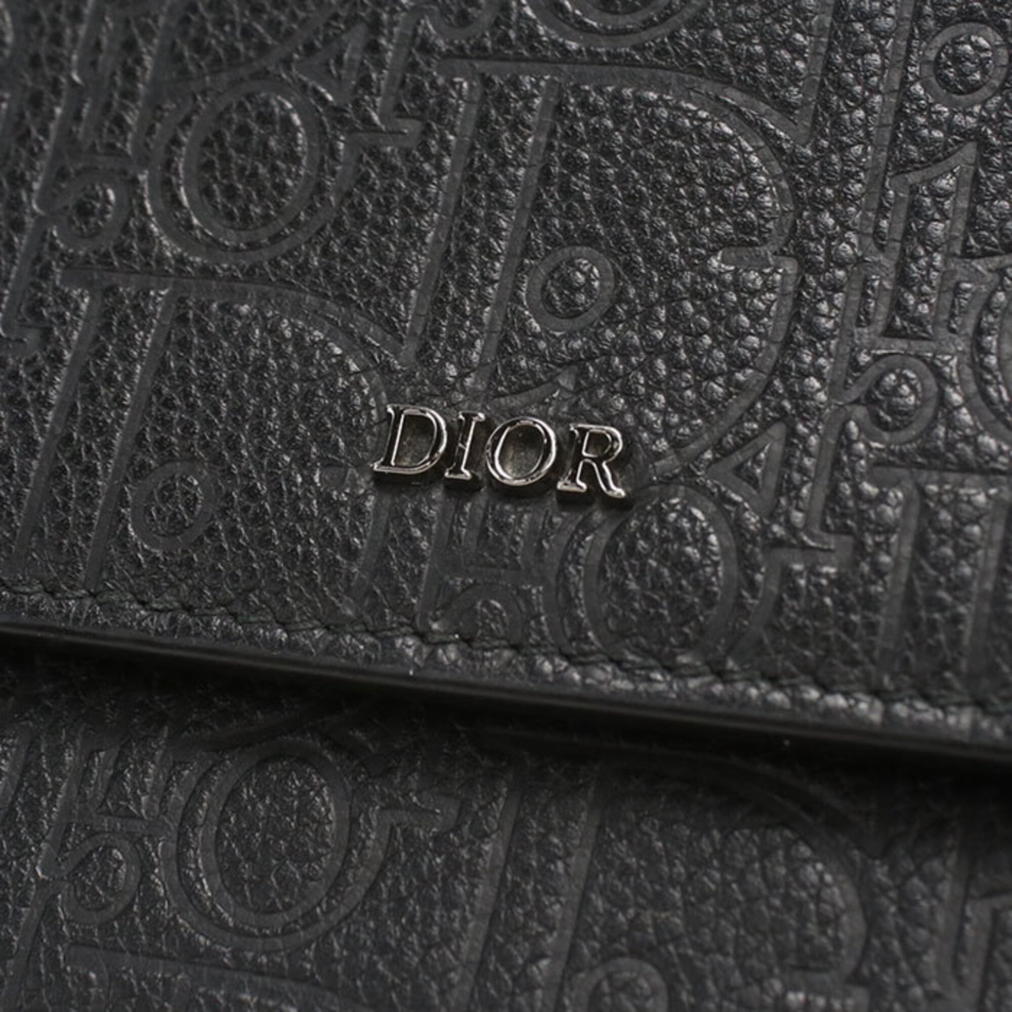 Christian Dior Black Leather Long Wallet (Bi-Fold) (Pre-Owned)