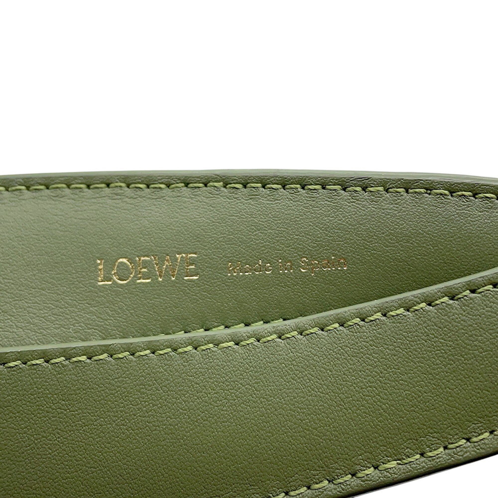 Loewe Khaki Jacquard Leather Handbag Shoulder Bag (Pre-Owned)