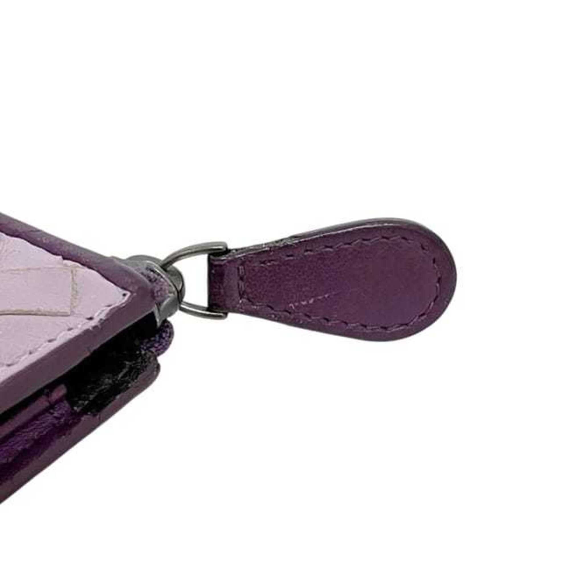 Bottega Veneta Purple Leather Coin Purse/Coin Case (Pre-Owned)