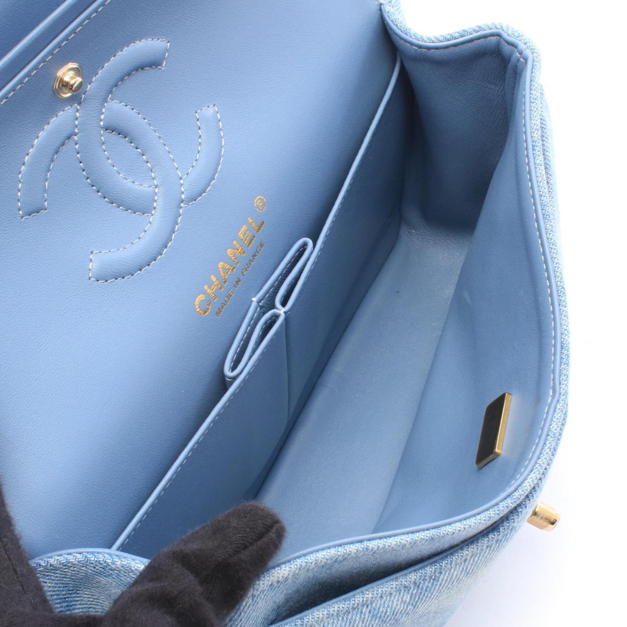 Chanel Blue Denim Handbag Shoulder Bag (Pre-Owned)